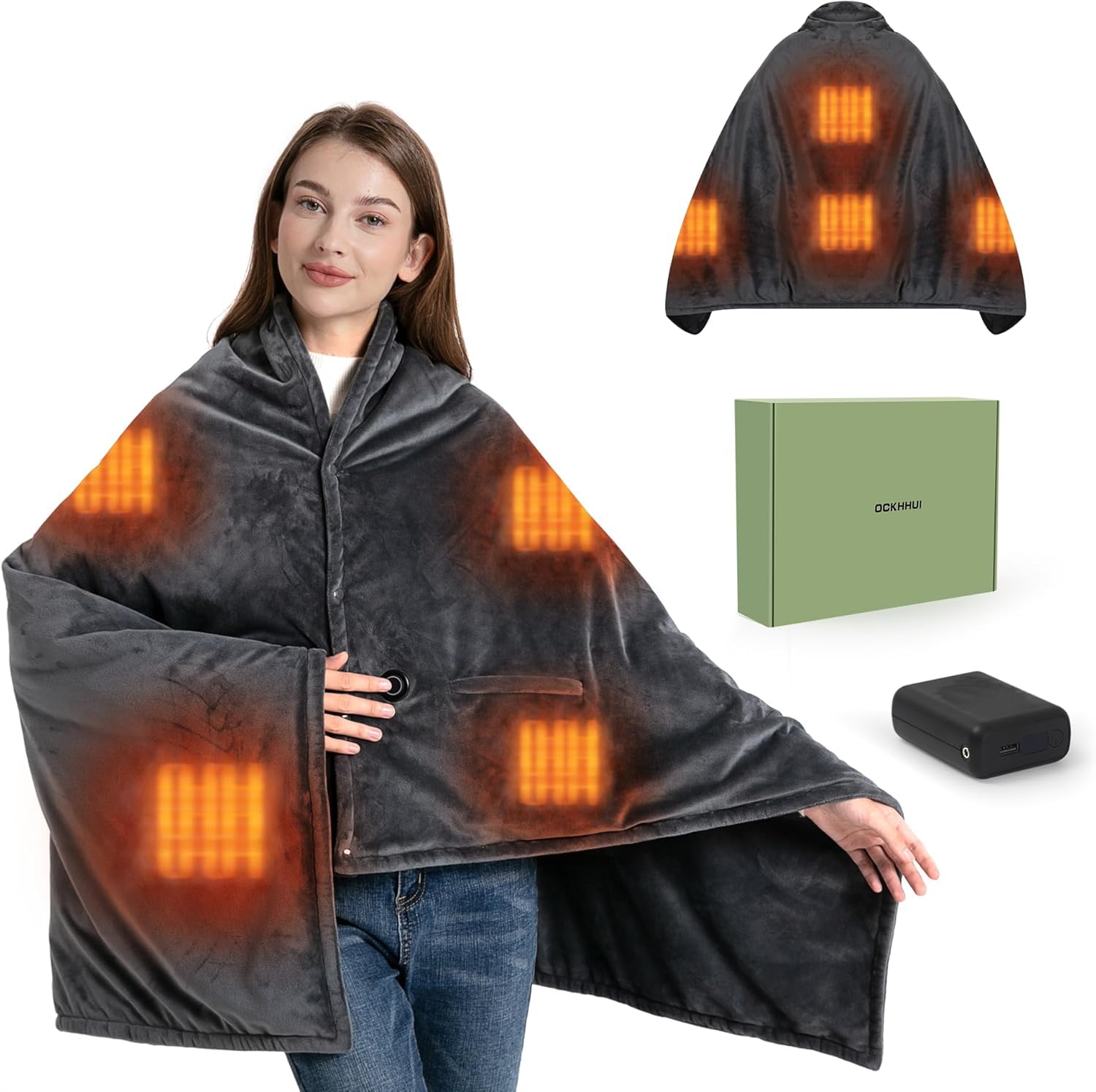 Heated Blanket With 20,000mAh Power Bank