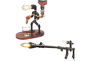 Steampunk Industrial Pipe Steam Gun Liquor Dispenser & Pipe Lamp