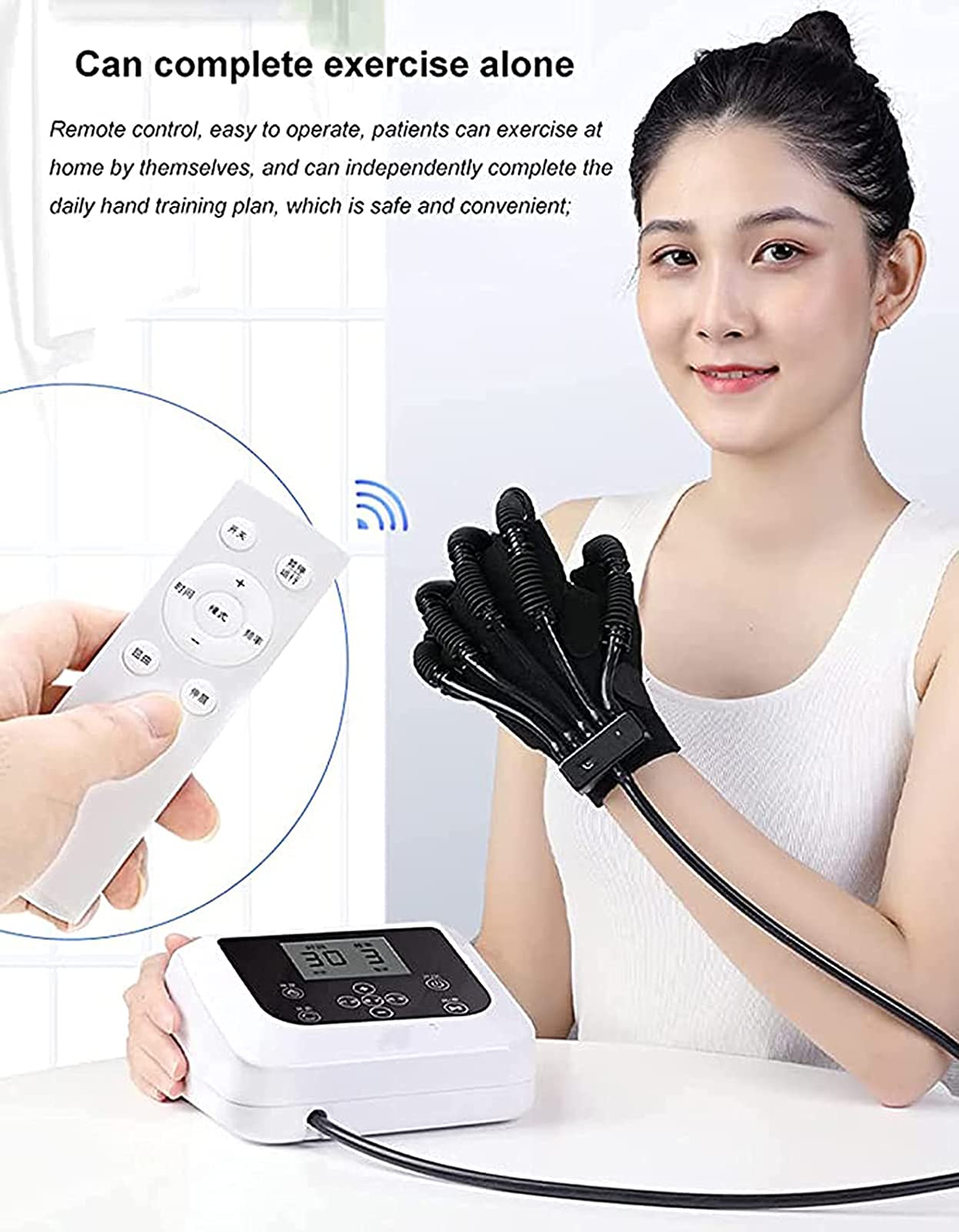 Ortesis De Entrenamiento De Rehabilitación De Dedos, Guantes De Robot De Rehabilitación De Entrenamiento De Mano Eléctricos Con Control Remoto, Para Entrenamiento De Corrección De Flexión De Dedos