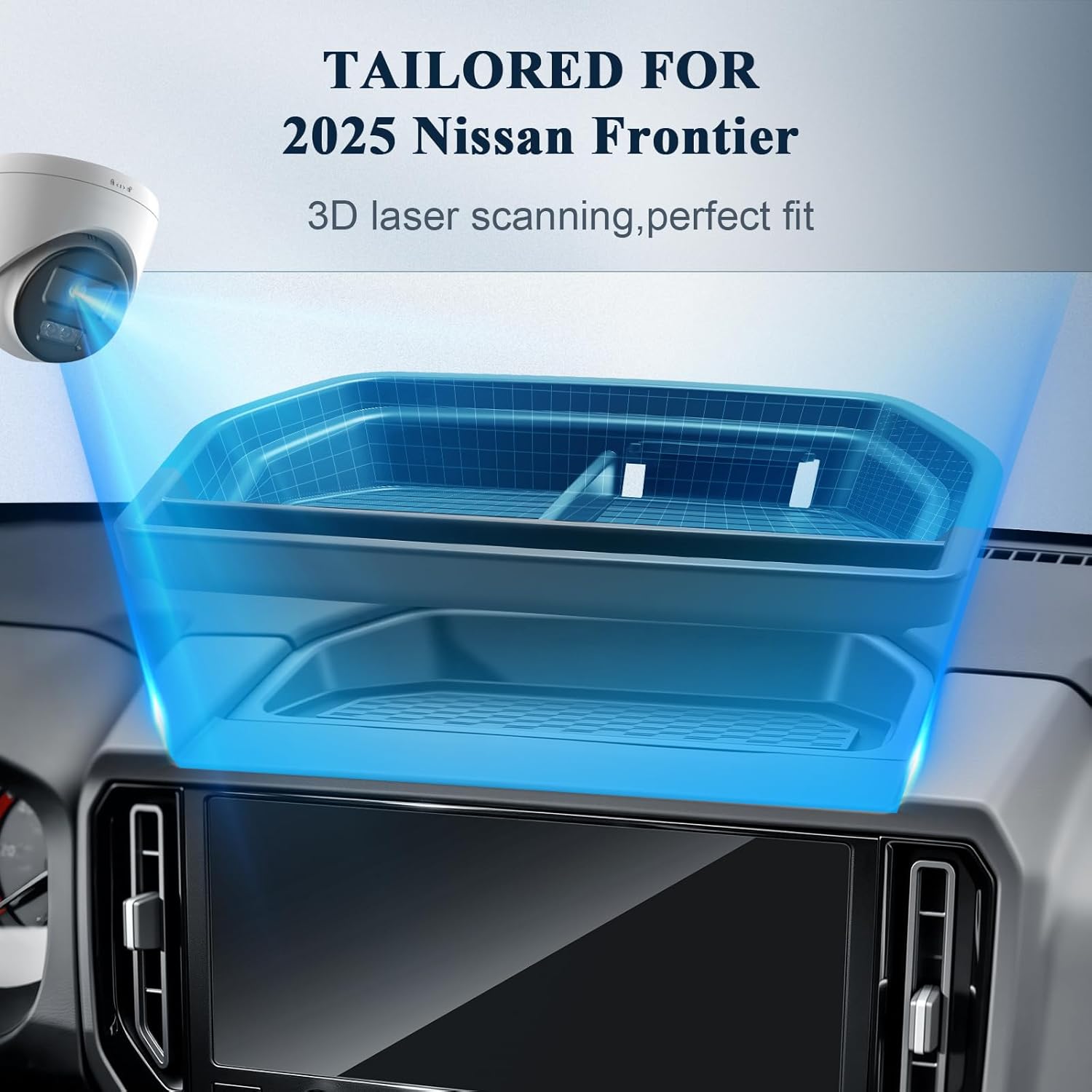 BIBIBO for 2025 Nissan Frontier Dash Storage Tray 2025 Nissan Frontier (S/SV/Pro-X/Pro-4X/SL) 12.3 Inch Behind Screen Tray 2025 Frontier 12.3“Behind Screen Tray 2025 Frontier Trucks Accessories