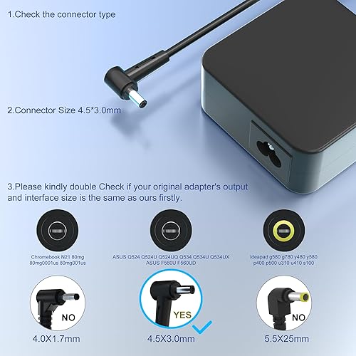 Miniatura 2 de 90W 19V 4.74A AC Adatper Cargador para portátil ASUS Q524 Q524U Q524UQ Q534 Q534U Q534UX UX51VZA UX51VZ UX51V U500VZ U500V Q524UQ-BBI7T1 Cable de