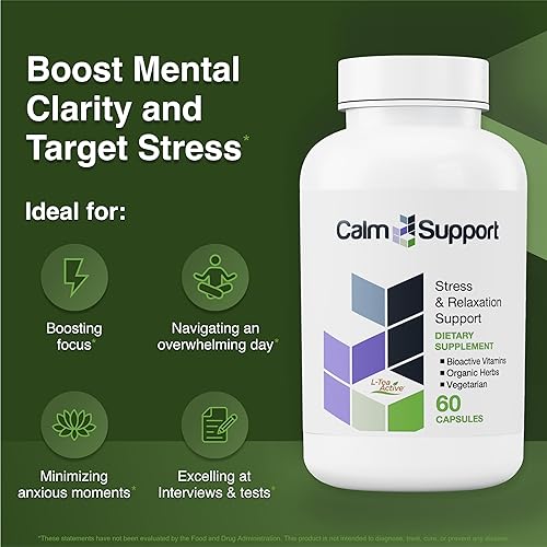 Miniatura 2 de CalmSupport: Apoyo al estrés y relajación - Ashwagandha, flor de la pasión, raíz de valeriana, jengibre, GABA, haba de terciopelo, agripalma,