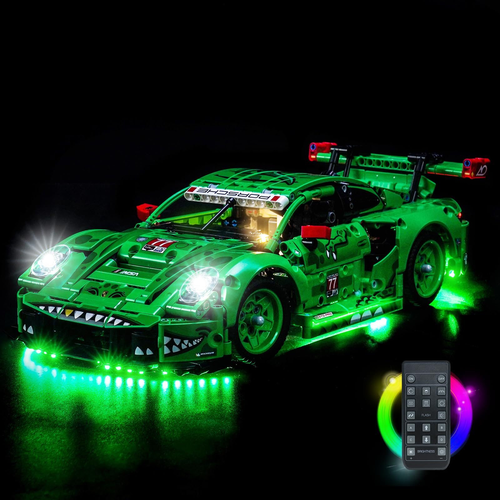 LocoLee RC Led Light Set Compatible with Lego 42224 Porsche 911 GT3 R REXY AO Racing Car Led Decoration Lighting Kit Compatible with Lego Technic 42224 Building Blocks Model,Only Lights Set,No Model