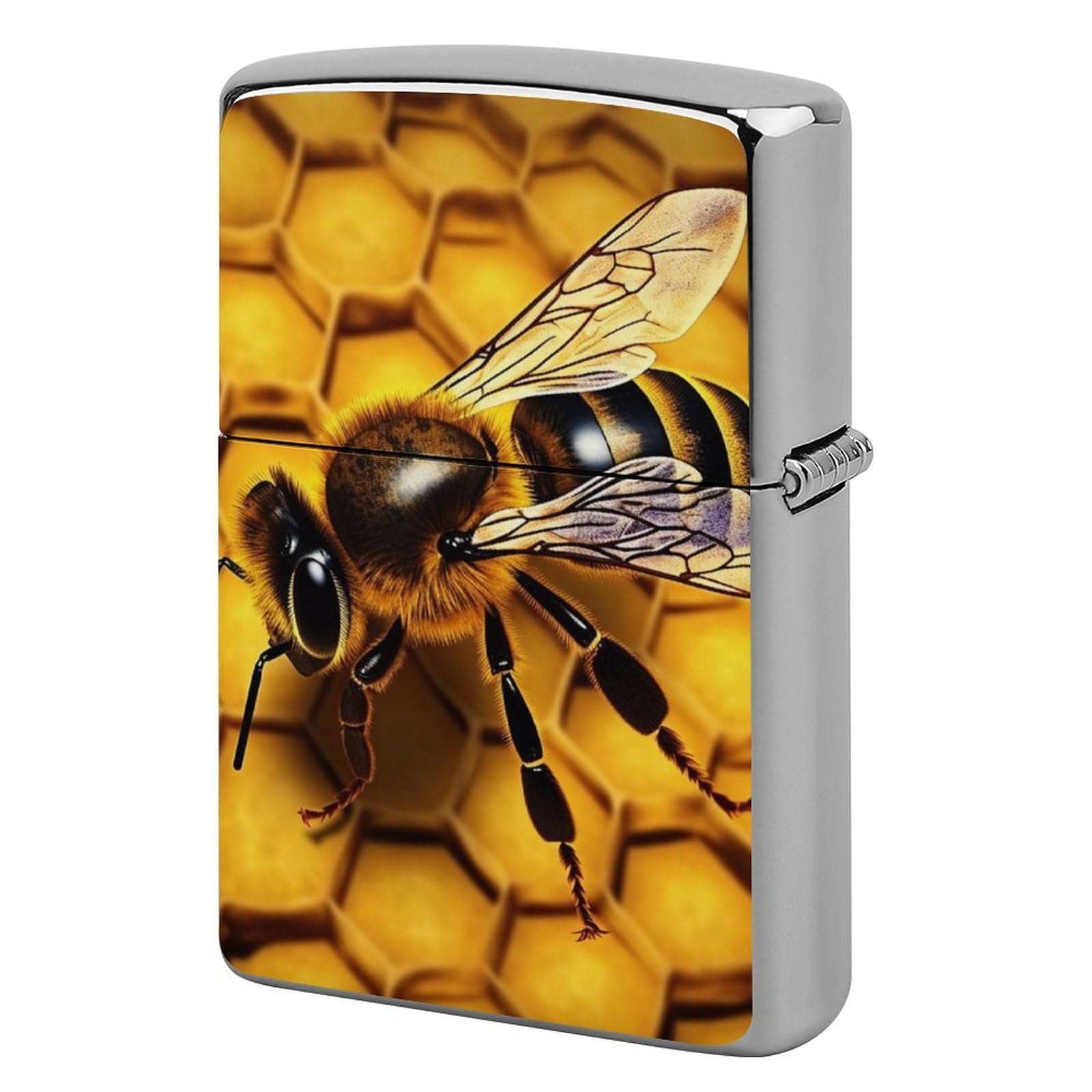 Yellow Honey Lighter Case for Men, Personalized Lighter Cover for Valentine's Day Gifts, Flip-Top Lighters Shell for Outdoor, Portable Lighters Protective Sleeve