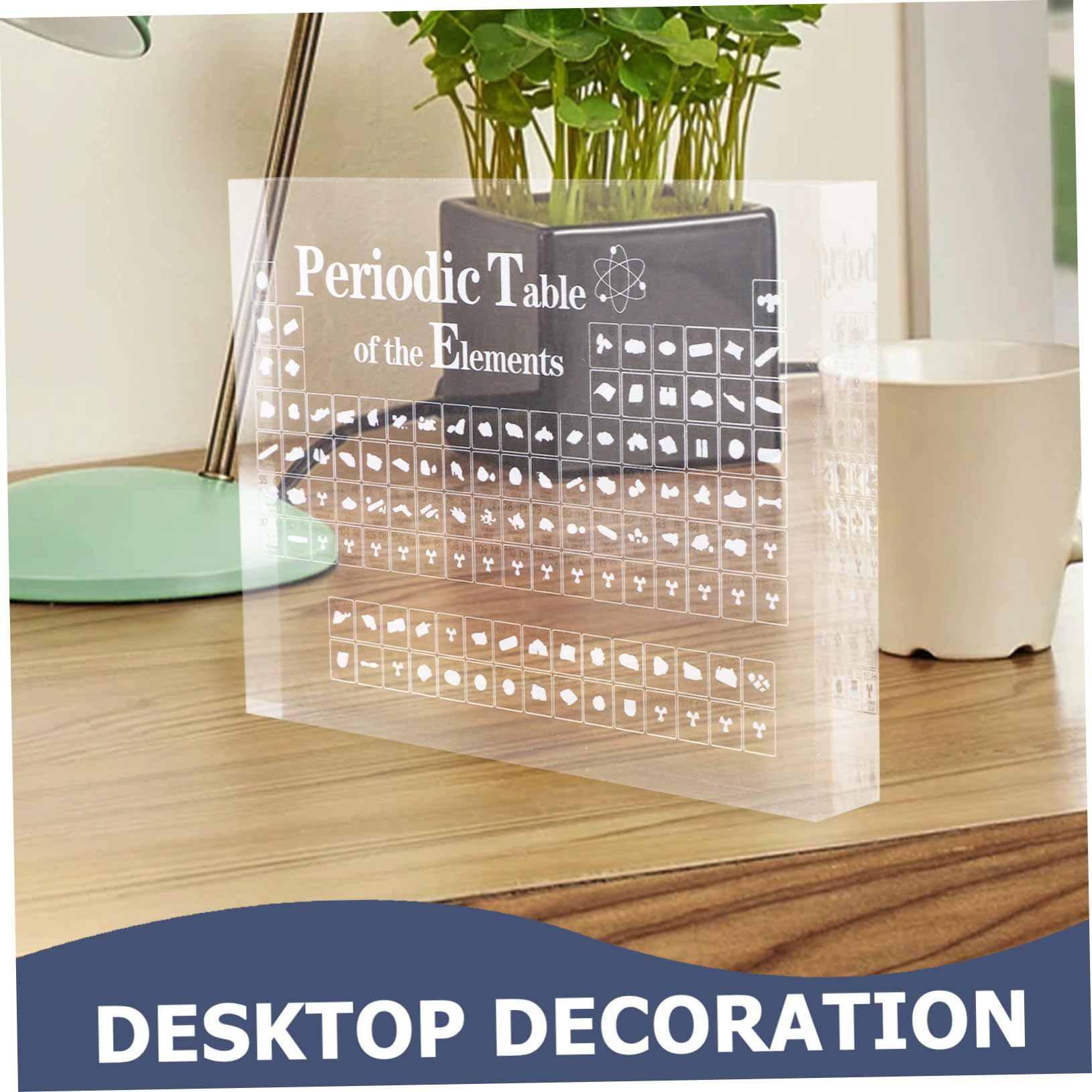 UTHCLO Acryl Periodensystem Der Elemente Schreibtischdekoration 150x114x20mm Transparente Lerndekoration Für Chemieunterricht Und Schulräume