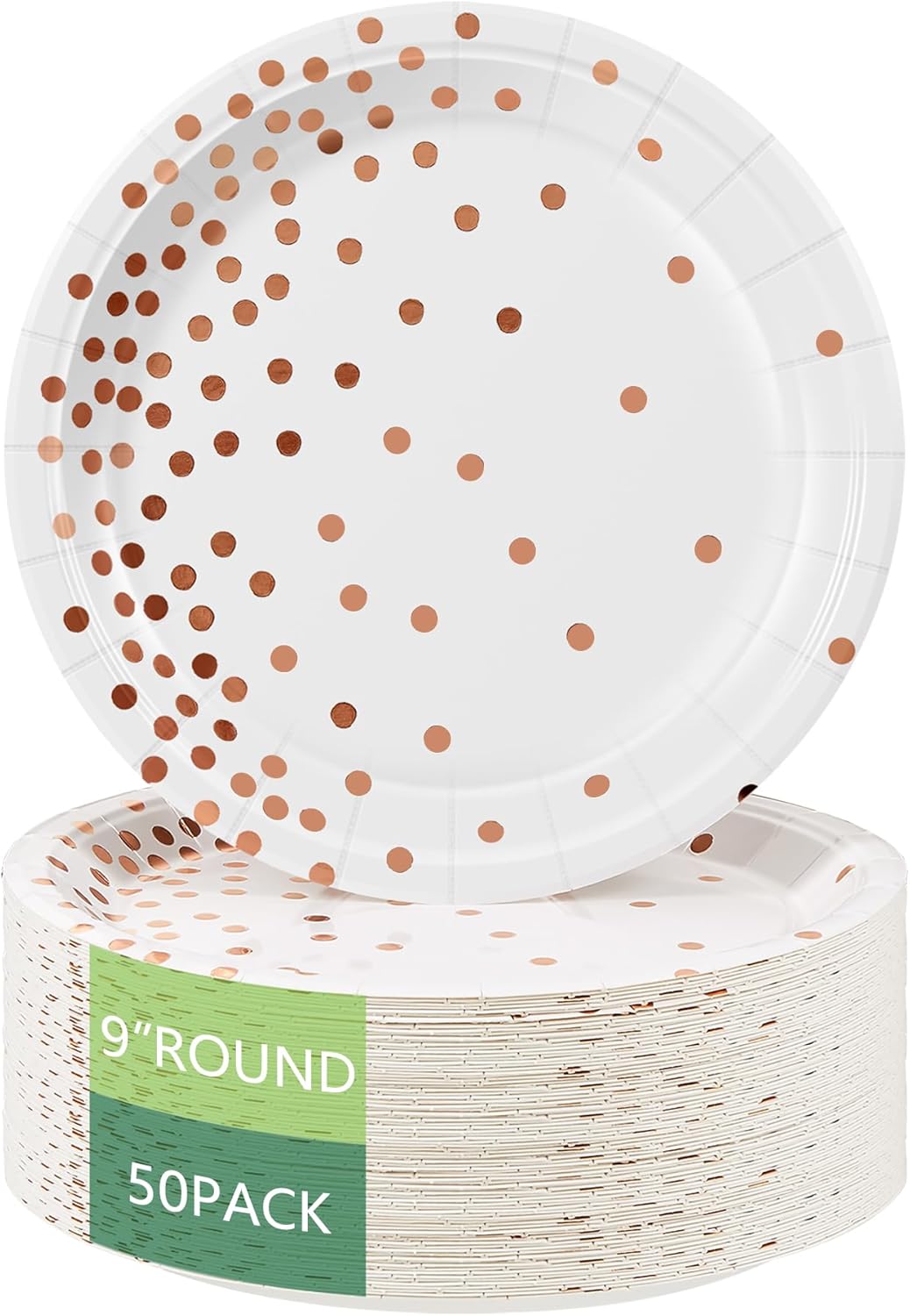 Birthdayparties Rose Gold Paper Plates Round Disposable