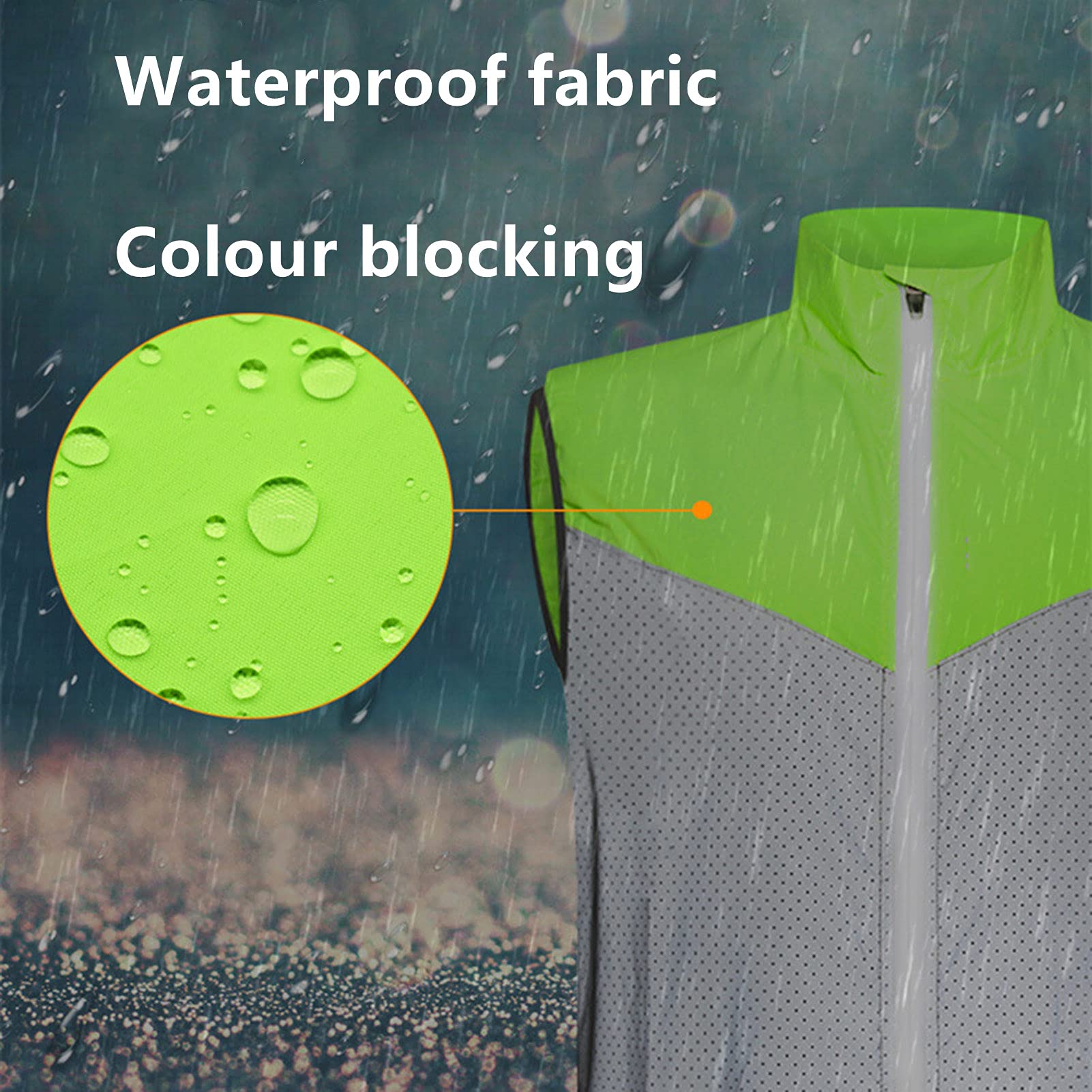 KAISUN Chaleco de Ciclismo Sin Mangas para Hombres y Mujeres Transpirable Reflectante Ciclismo Chaqueta para Correr Deportes Al Aire Libre (M,Blanco)