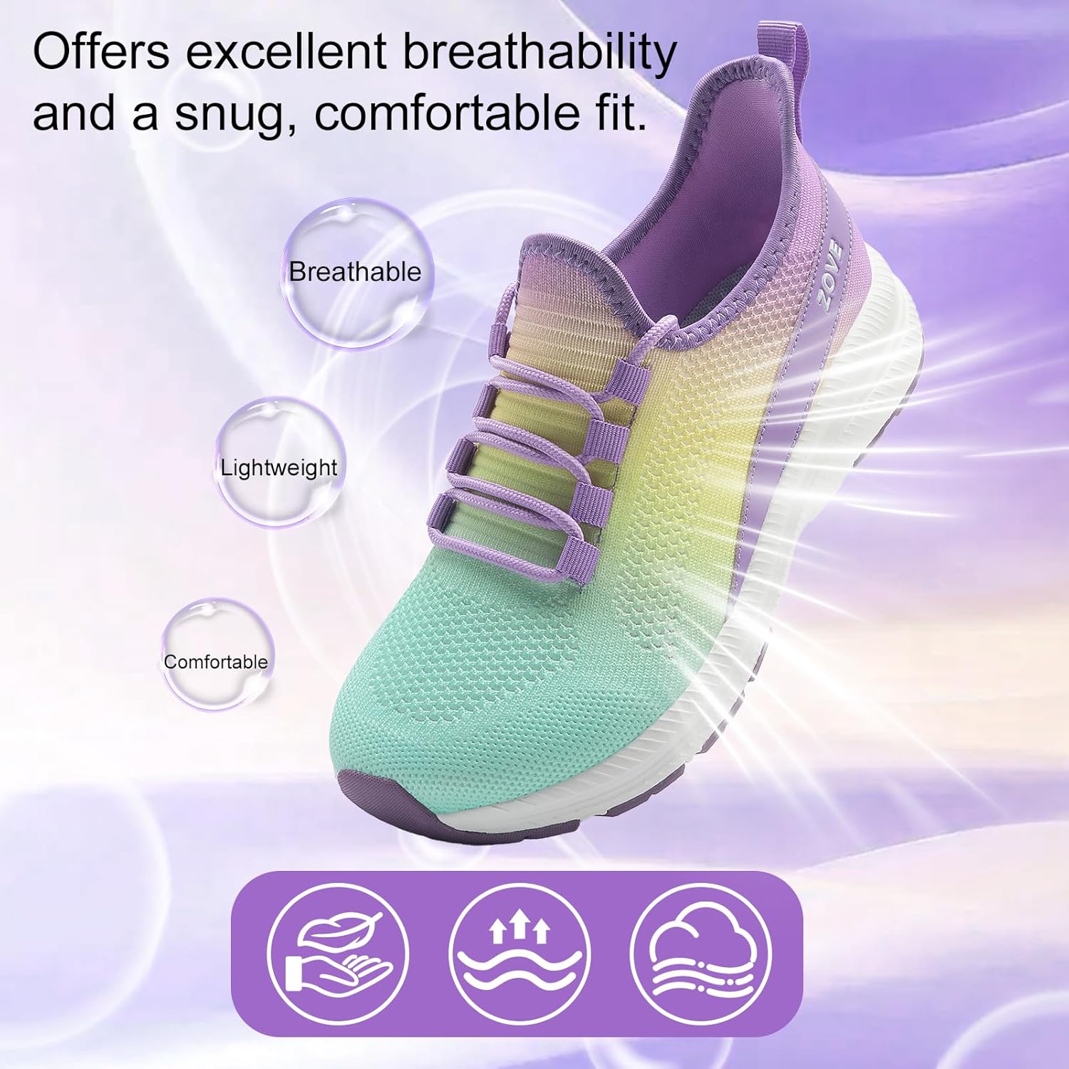 ZOVE Wide Toe Box Shoes Women Extra Wide Width Sneakers Ultra Light Road Running Shoes Non-Slip Tennis Sneakers Breathable Walking Athletic - Image 6