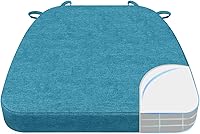 Vista 96 de AAAAAcessories - Cojines para silla en forma de D, 2" de espesor, almohadillas para sillas de comedor con lazos y removibles, cubierta lavable a