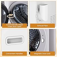 Vista 5 de Auertech Secadoras portátiles de 1.5 pies cúbicos para lavandería, secadora de ropa compacta con bañera de acero inoxidable, secadora de 1400 W