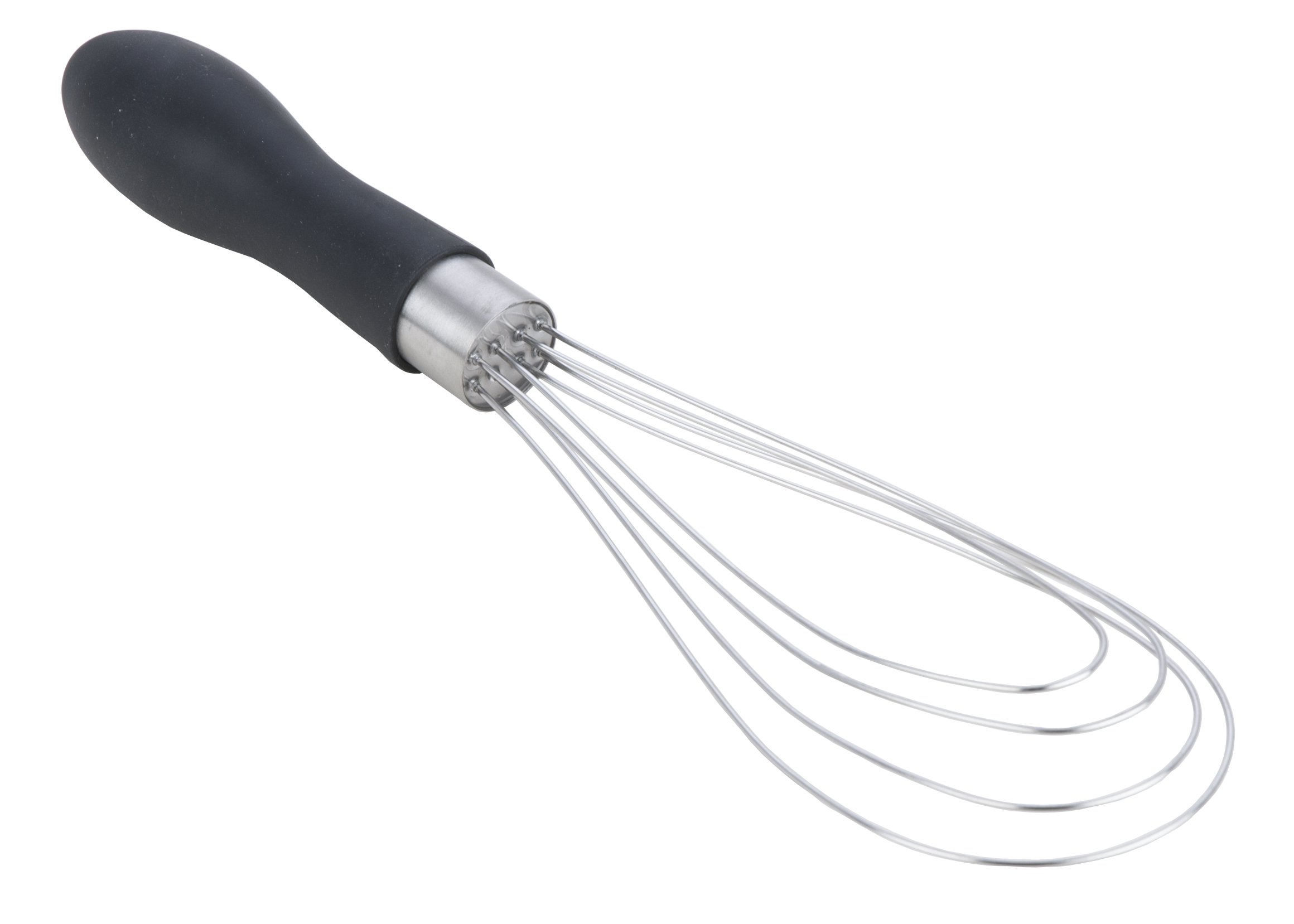 MIU France Stainless Steel Flat Whisk with Soft Grip Handle, 11-Inch