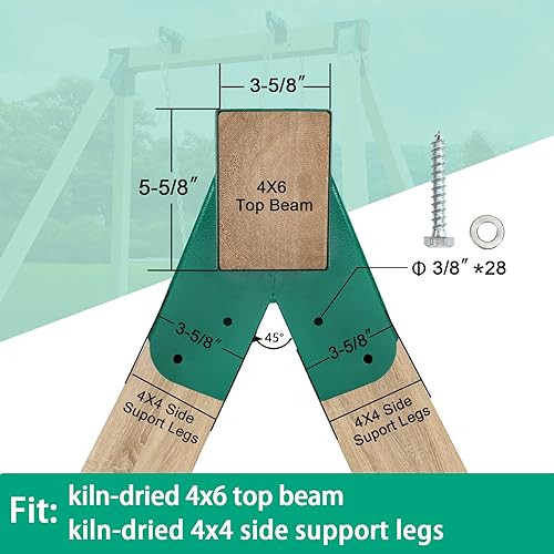 Miniatura 2 de A-Frame 2 Soportes Soporte De Juego De Columpio Con Hardware De Montaje Resistente - Verde