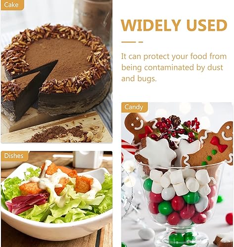 Miniatura 5 de Angoily Cloche - Plato de cerámica para tartas con tapa de cúpula y soporte de exhibición de queso con cubierta de vidrio transparente, bandeja para