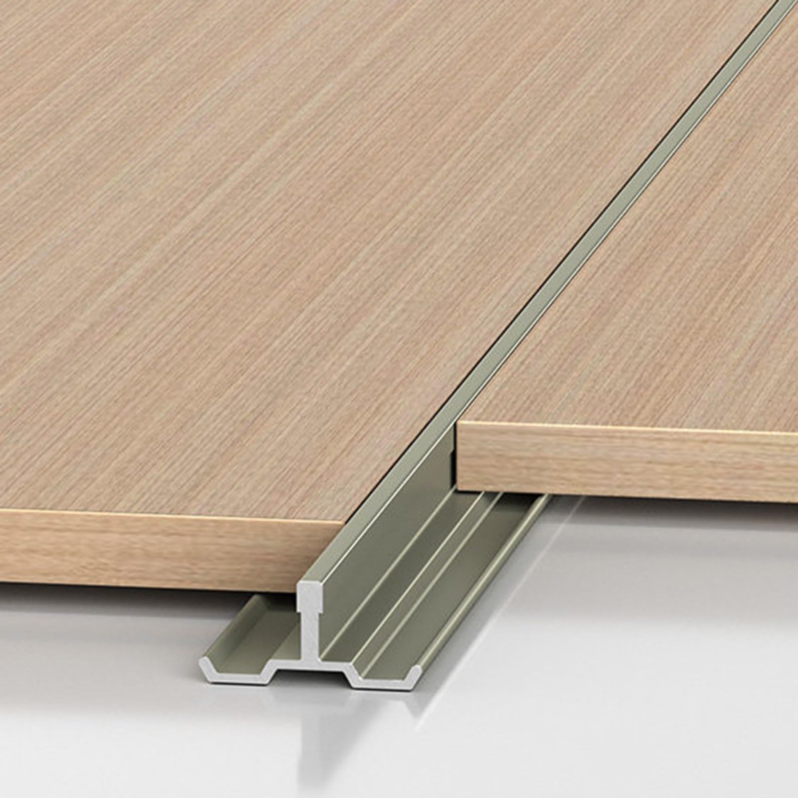 Striscia A Profilo T In Alluminio Antiscivolo 100cm (3 Pz) – Bordo Di Transizione Per Pavimenti Laminati, Tappeti E Fughe Di Soglie Di Piastrelle(Champagne,18.0mm)