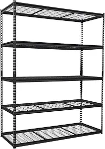 GarveeHome Garage Shelving, 5-Tier Heavy Duty Garage Shelving, 60" L x 24" W x 78" H Storage Shelves Adjustable Height, Metal Shelves for Kitchen Pantry Basement Laundry, Easy Assemble