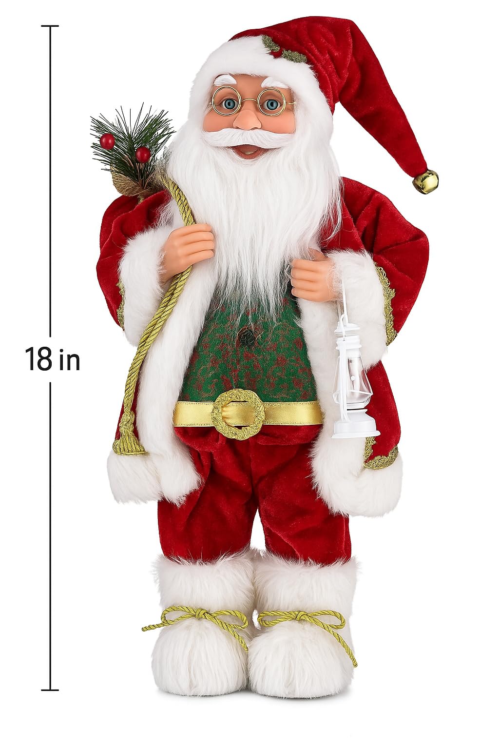 EPARTY-18 inch Christmas Santa Claus Figurine, Christmas Ornament