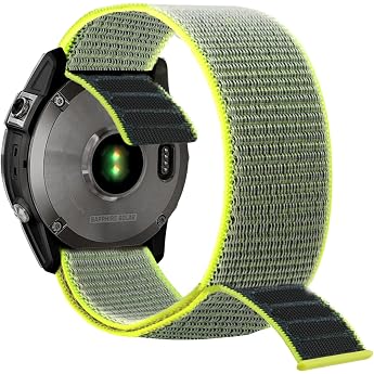 YOOSIDE 22mm Loop Nylon Armband f r Garmin Fenix 8 47mm / epix Pro 47mm / Instinct 3 45mm/Fenix 7/6/5 Ultraleichtes Schnell Trocknen Schleife Waschbar Uhrenarmband f r Forerunner 965 Hellgr n