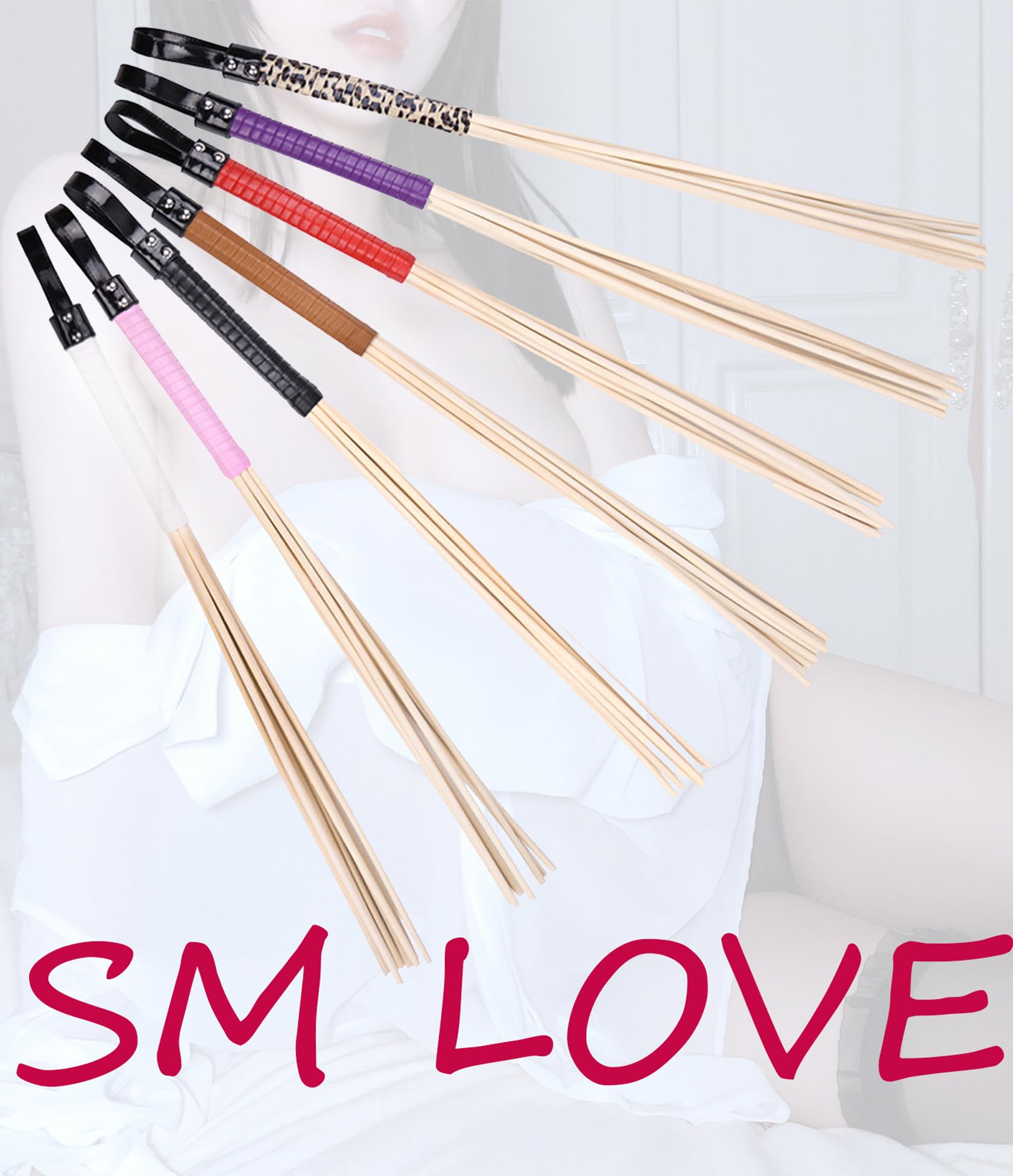 JINGHUA3 Canes SM Stimulateur de Fessée Érotique Jouet Flogger Fouet Brins de Rotin Cravaches Fouets Jeu de Rôle Esclave Bondage Fétiche BDSM Sex Toy for Femmes et Hommes (Noir) (Color : Schwarz)