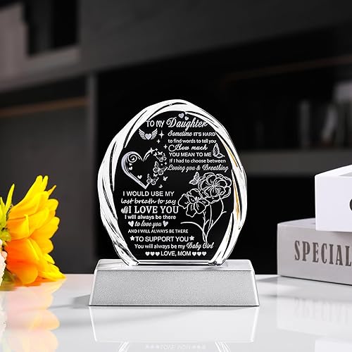 Miniatura 12 de Regalos para hija de mamá papá, regalos de cumpleaños para el día de la madre para hija adulta, recuerdos de cristal para mi hija, regalo de Regalos