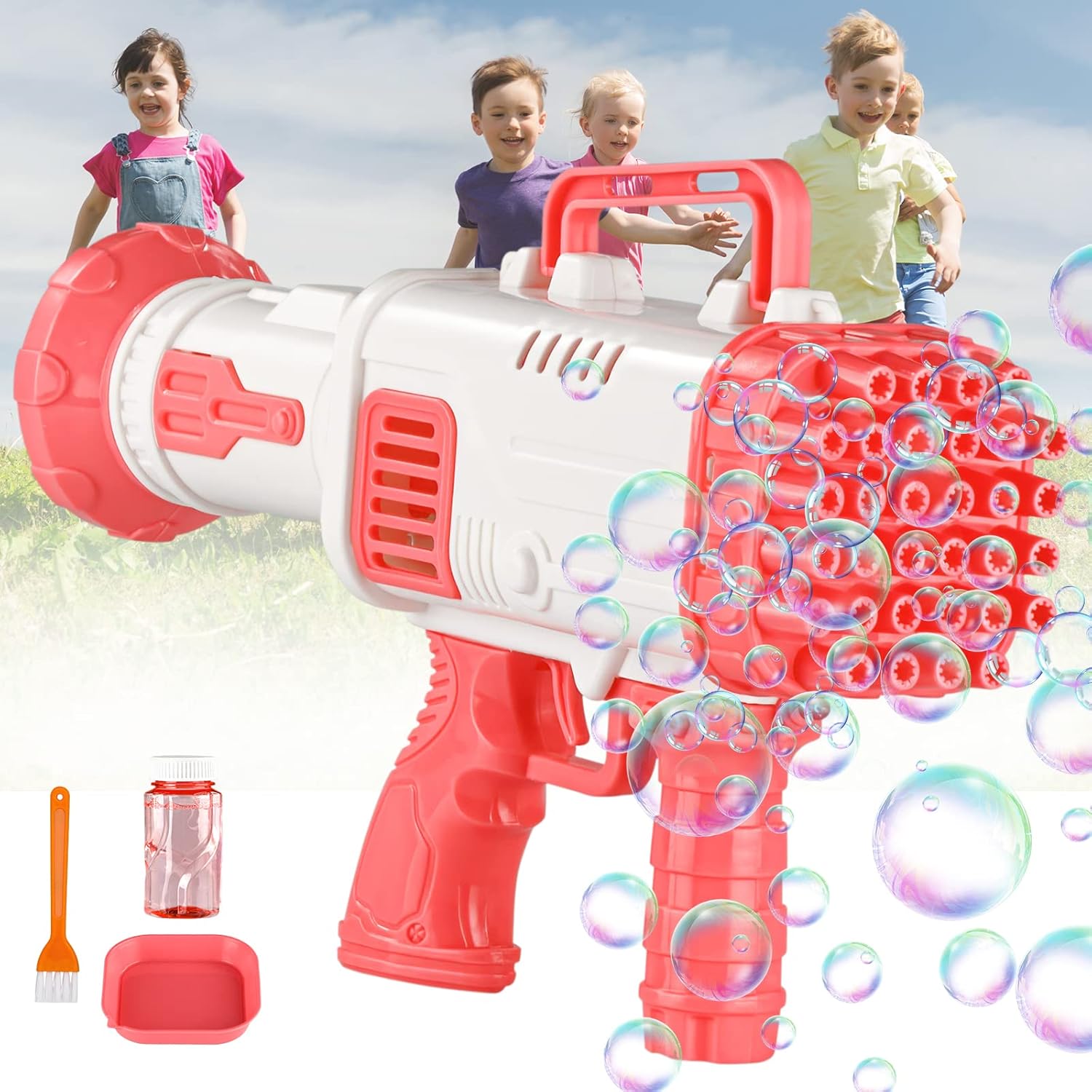 Bazooka Bubble Gun Machine for Summer,5000+ Bubbles Per Min