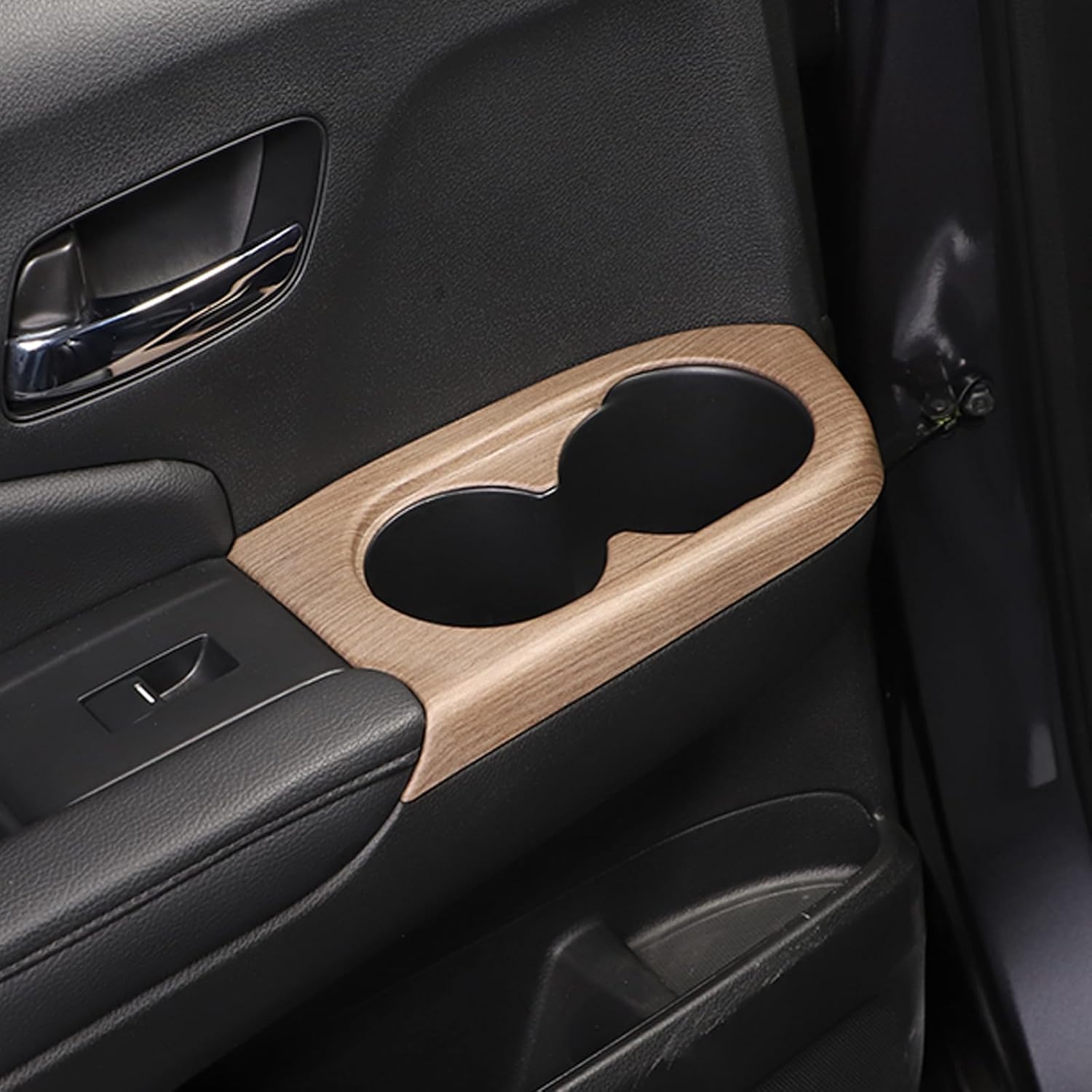 2PCS Rear Door Cup Holder Panel Frame Cover for Honda Pilot 2016-2022/ Passport 2019-2023, ABS Material Automotive 2nd Row Seat Cup Holder Cover Interior Accessories (Pear Wood Grain)