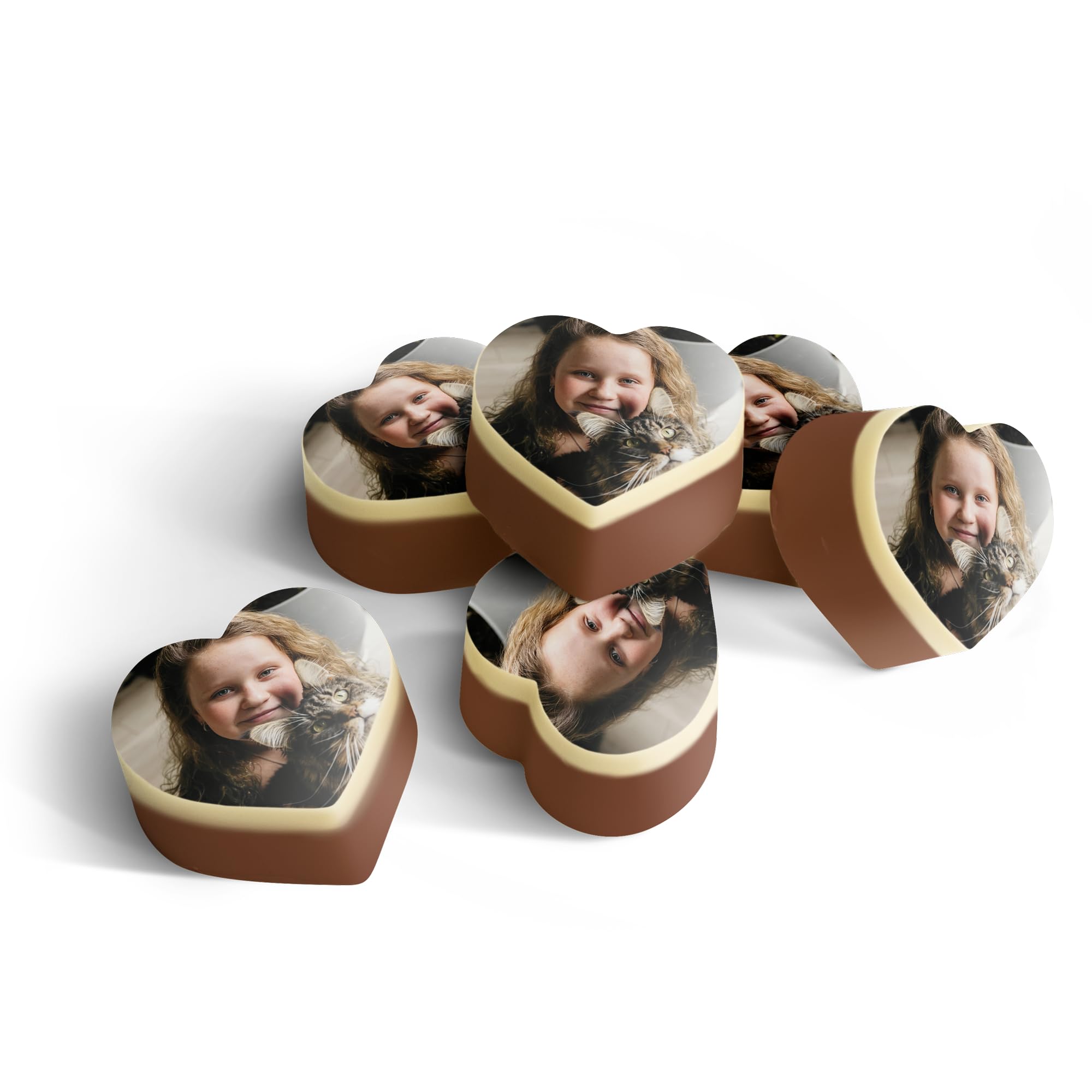 Pralinen mit Foto in Geschenkbox - Personalisierte Herzform Pralinen mit deinem Lieblingsfoto (36 Stück)