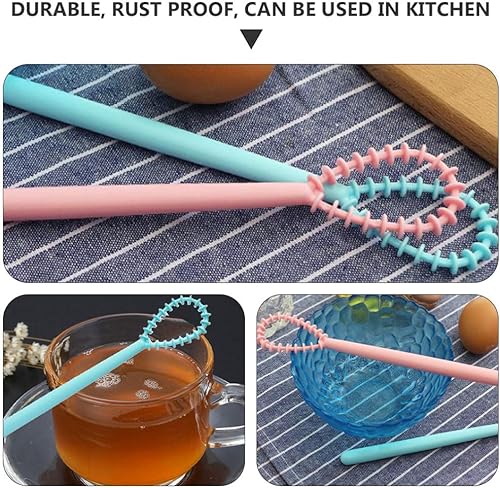 Miniatura 3 de Cabilock Agitador de miel de plástico, 4 uds, jarabe de batidor de huevo, superficie lisa, seguro, fácil de usar, ideal para cocina, bar, viajes,