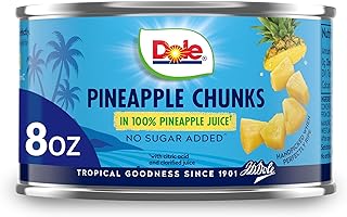 Dole Canned Fruit, Pineapple Chunks in 100% Pineapple Juice, Gluten Free, Pantry Staples, 8 Oz, Packaging May Vary