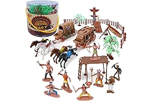 Liberty Imports 58 PCS Wild West Cowboys and Indians Plastic Toy Bucket-...