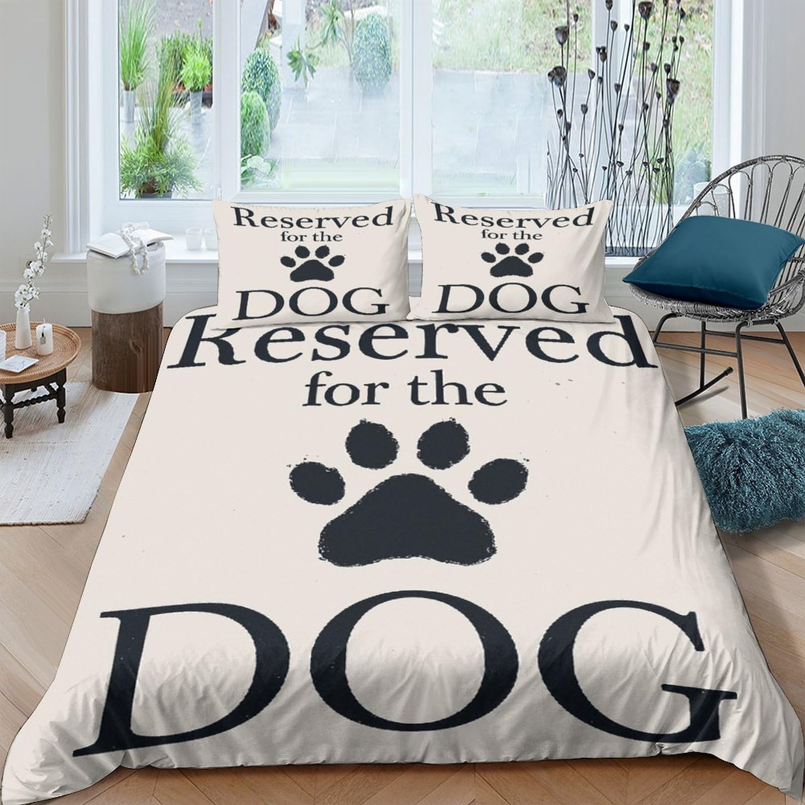 Ctjqhvkz Style-2 3D Printed Dog Paw Fitted Sheet Microfiber Slip-Resistant Quote Bed Cover For Bedroom Guest Room Easy Care Decor Single（135X200cm）