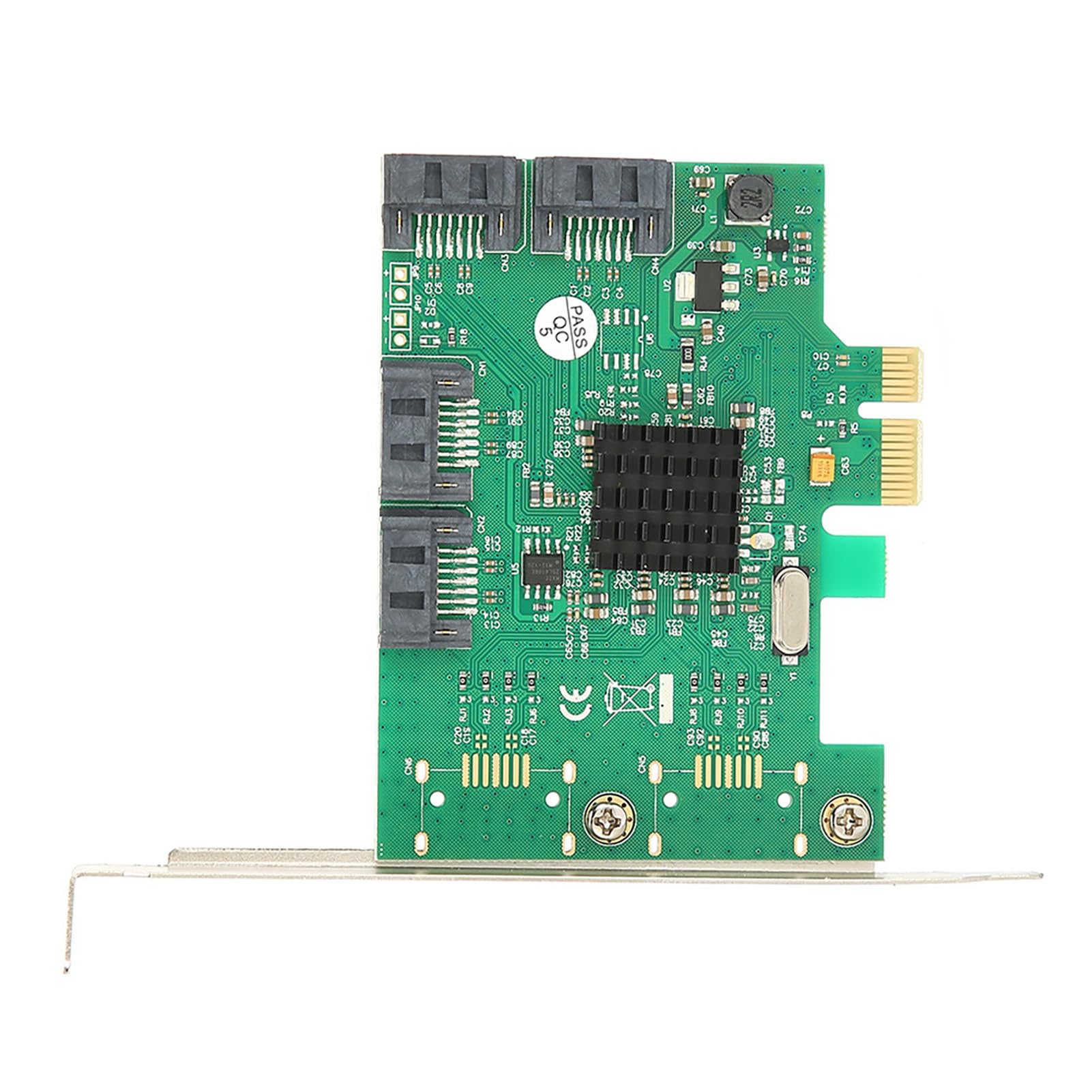 Festplatten-Erweiterungskarte PCIE SATA III 88SE9215 Zubehör für tragbare Computer 6 Gbit/s 2.0-Kanal-Adapterkarte 4 Ports unterstützt RAID-Funktion für Desktop-Computer PC Metall