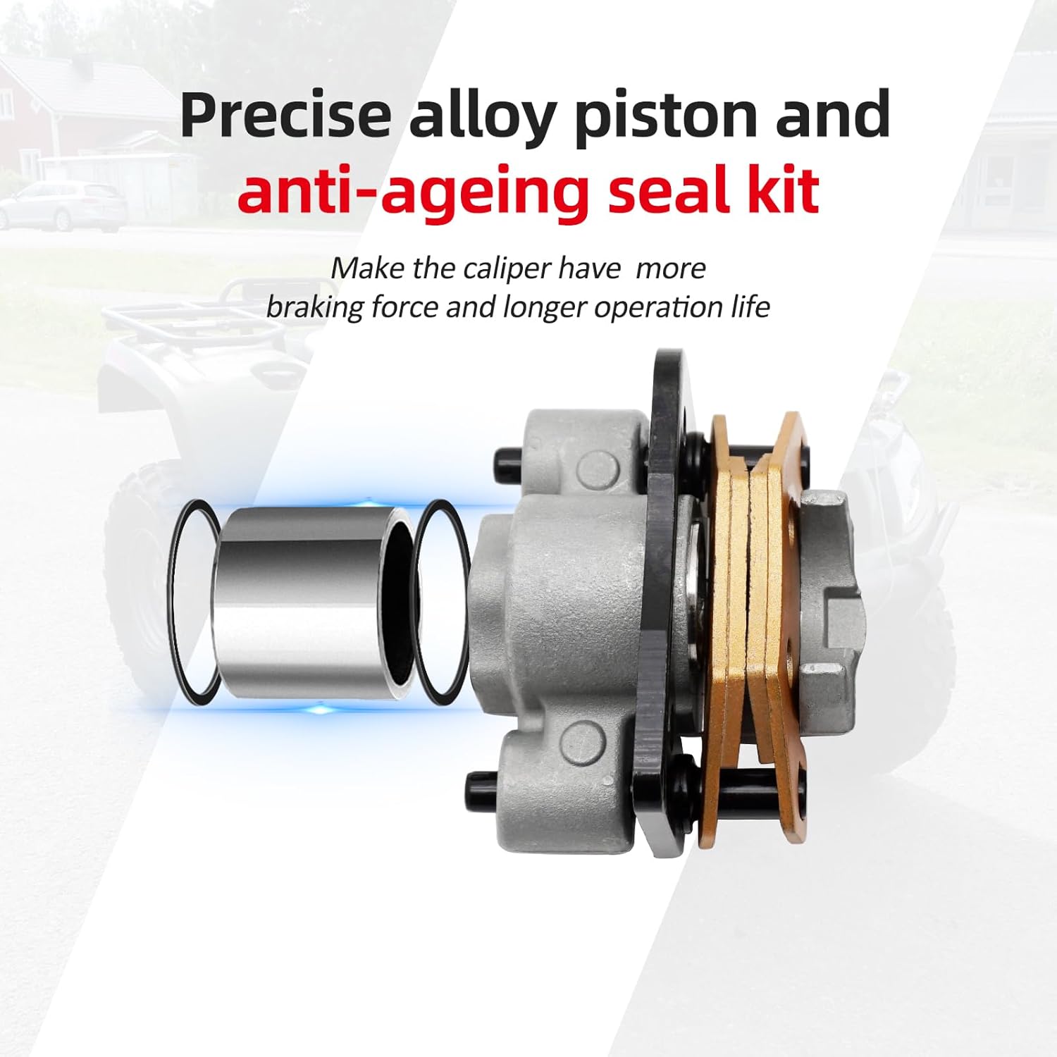 1436-423 1436-422 Front Left Right Brake Calipers W/Pads for Arctic Cat ATV 250 300 350 400 400 FIS 425 450 500 500 FIS 550 650 700 1000 Thunder Cat Side by Side Wildcat Trail 700 Wildcat 1000 X 1000