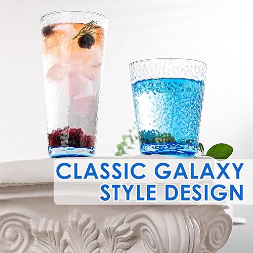 Miniatura 3 de Vasos para beber, 8 vasos de vidrio, juego de cristalería mixta de colores, 4 bolas altas de cristal de 12 onzas y 4 vasos de 10 onzas, ideales para