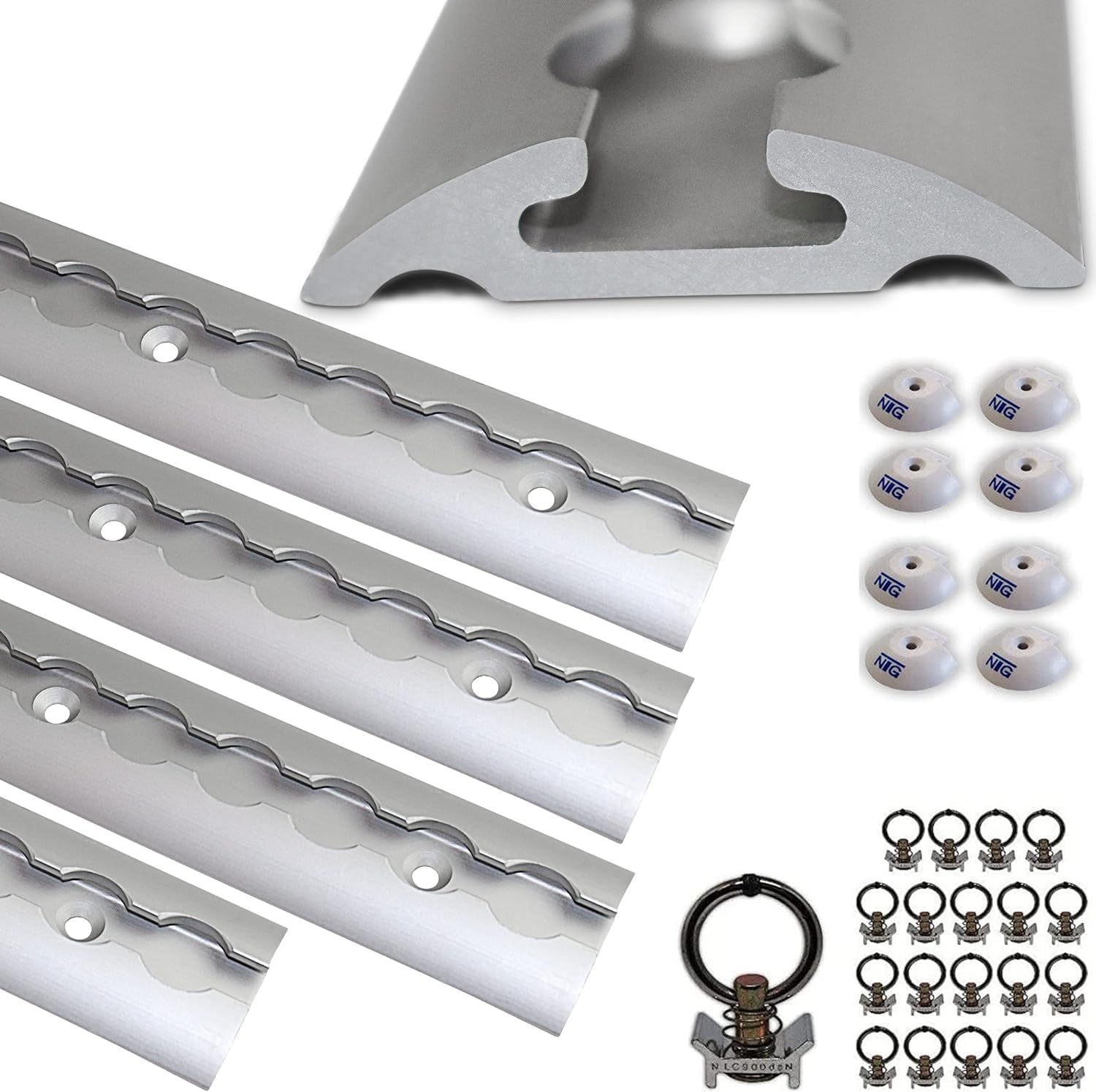 Kit Rail Airline Loadcare 4x2m - Rails Percés + Embouts + Raccords