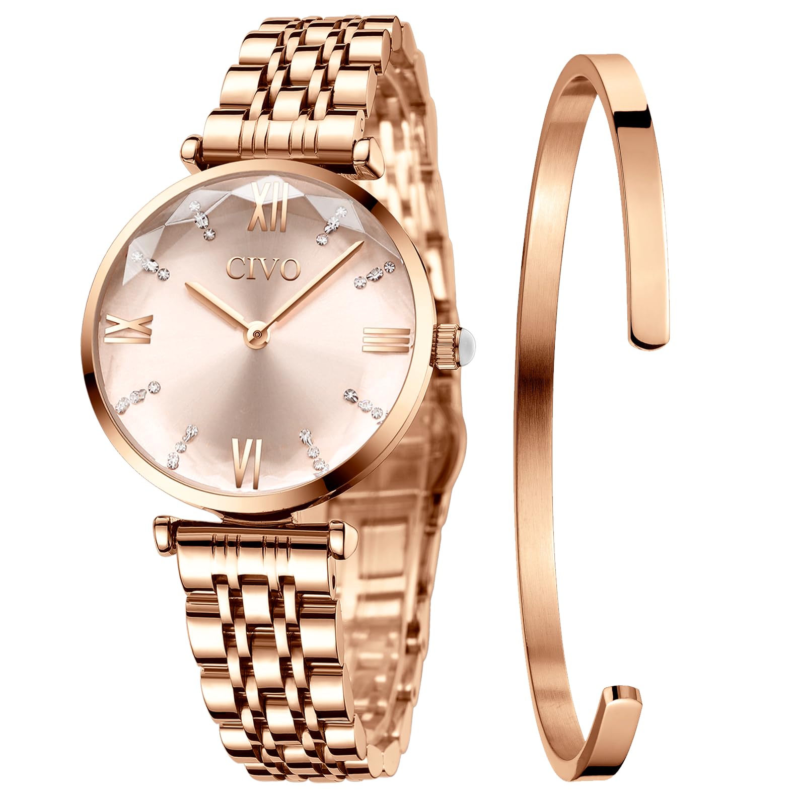 CIVO Orologio Donna Acciaio Inossidabile Impermeabile Minimalista Orologi da Polso Donna Analogico Affari Sportivo