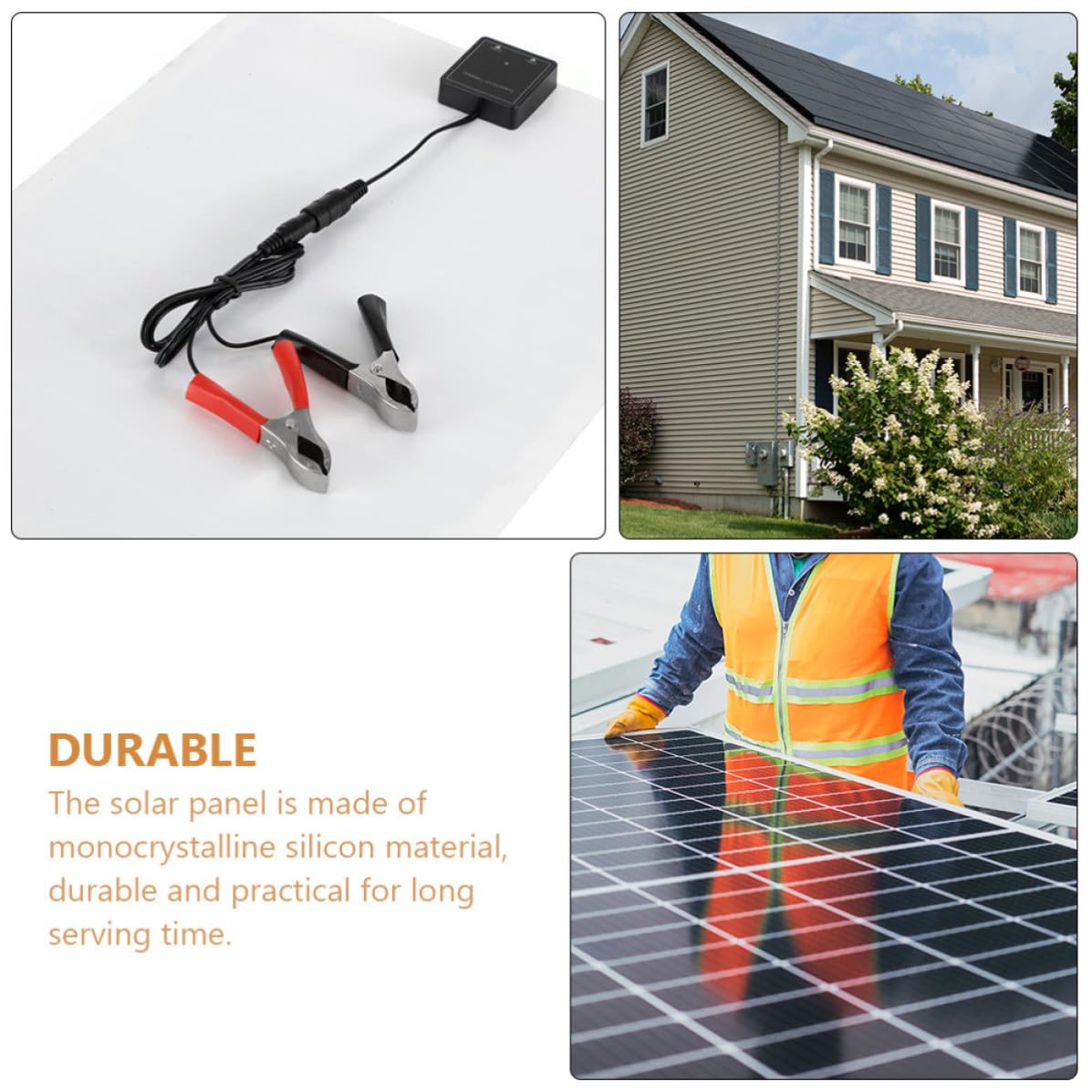 Toddmomy Kit Pannello Solare Monocristallino da 15w Regolatore di Carica per Camper e Aerei, Materiale Abs e Rame, per Campeggio e Piantagioni