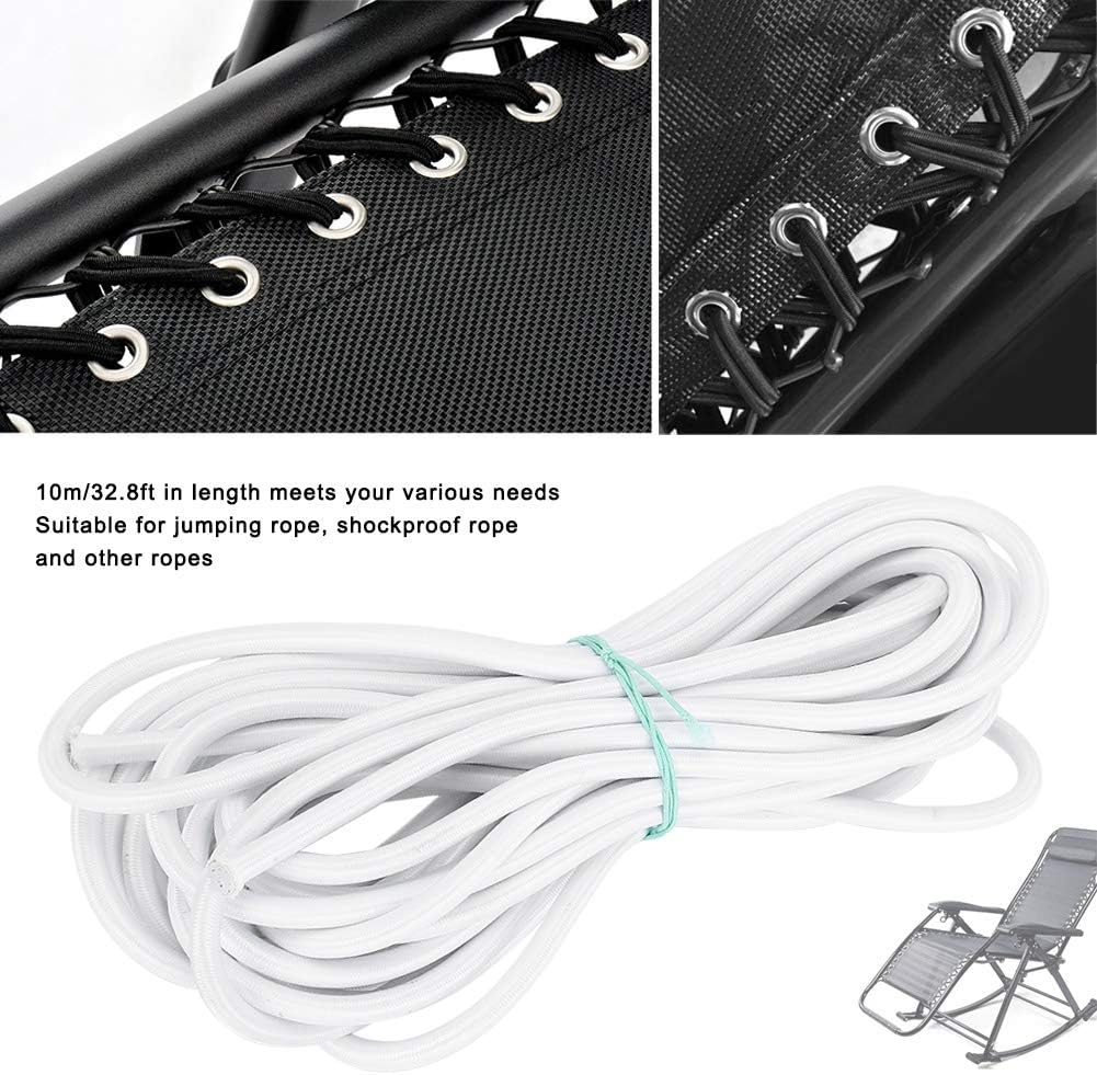 Garosa 7mm Elastic Rope, Polypropylene Fiber, Strong White Round Cord 10m for DIY Sewing Projects and Jumping Rope Accessories