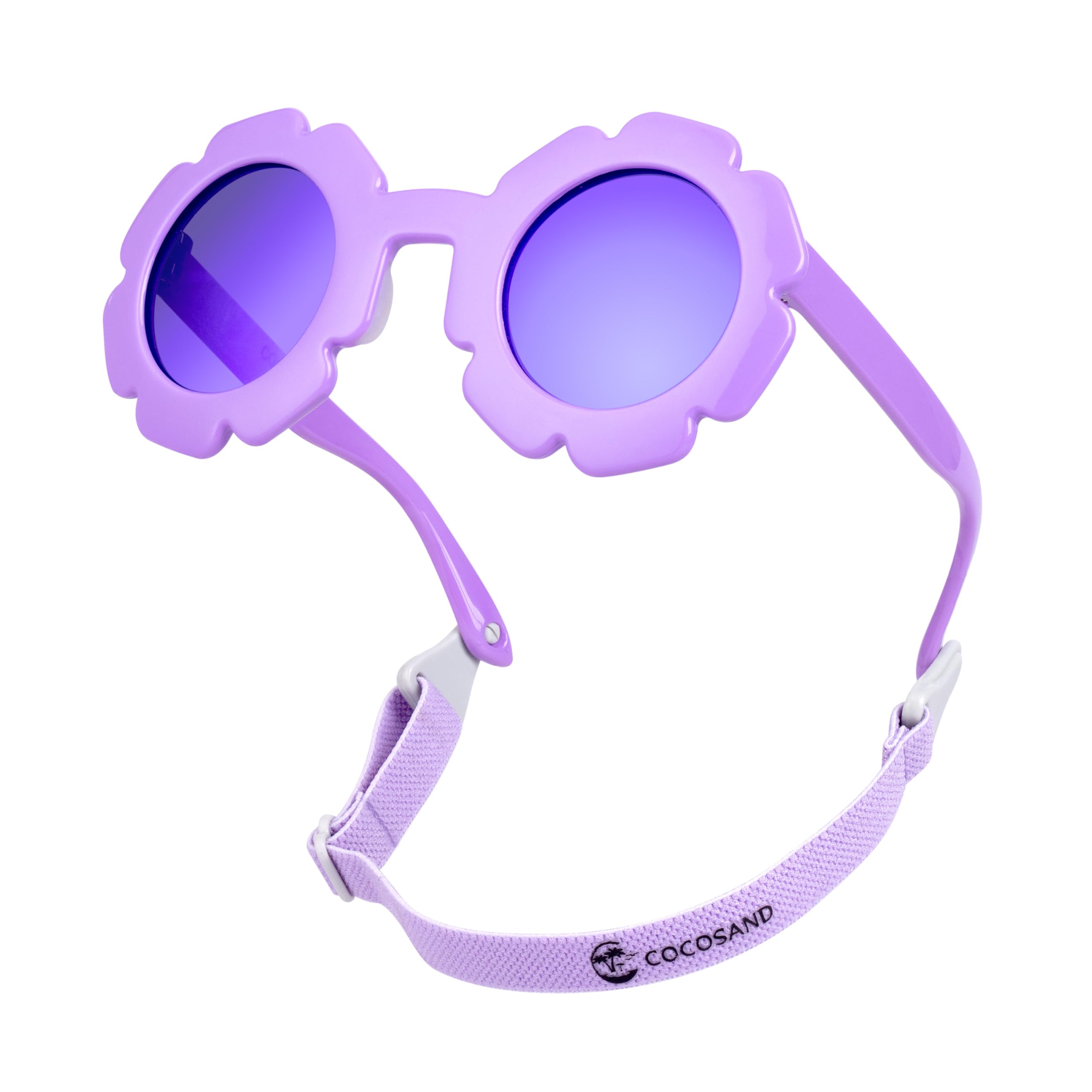 COCOSAND Toddler Sunglasses with Strap Flower Frame