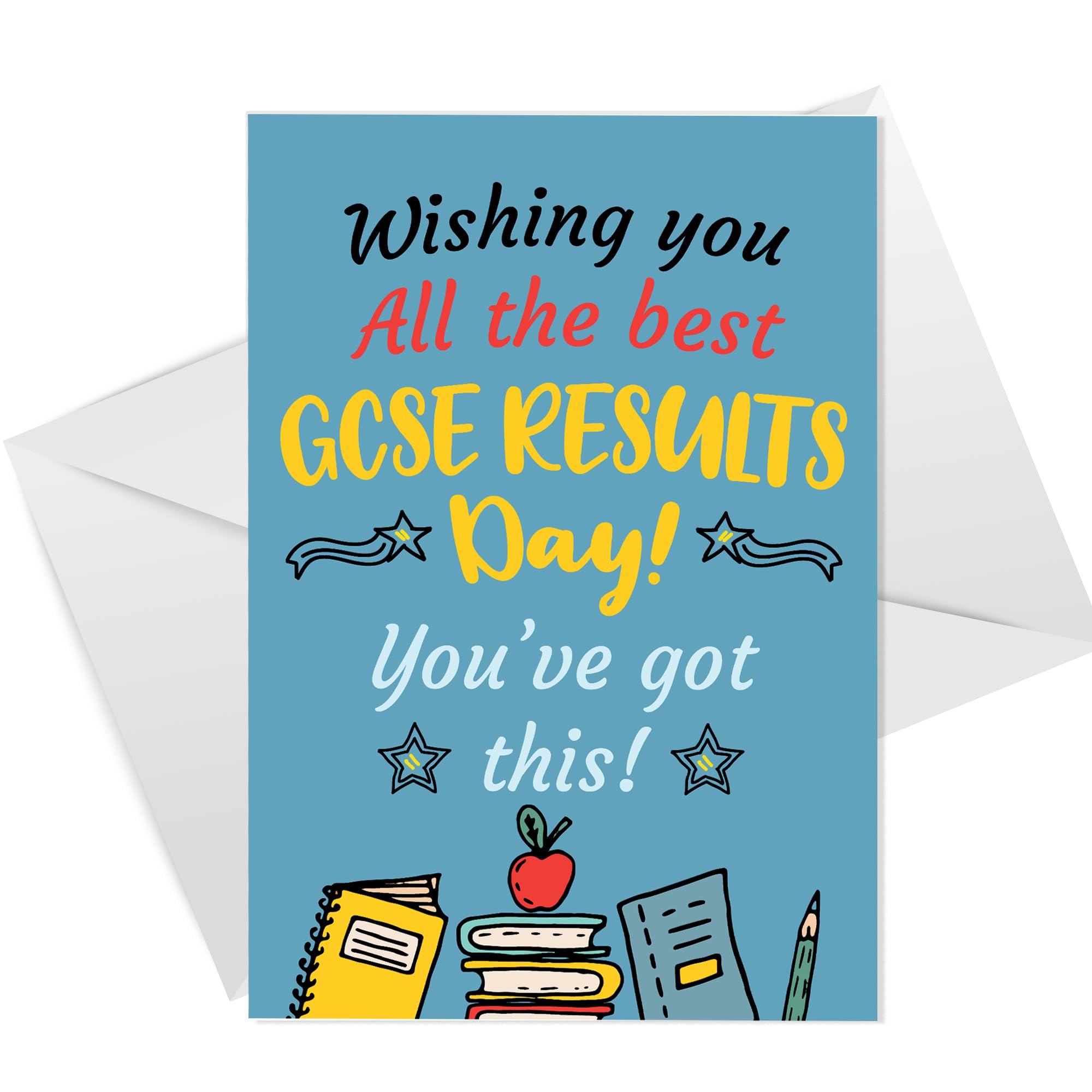 RED OCEAN Wishing You All The Best GCSE Results Day Card GOOD LUCK Cards For Daughter Son Granddaughter Grandson From Mum Dad Nan Card With Envelope A6 Greetings Card For Good Luck