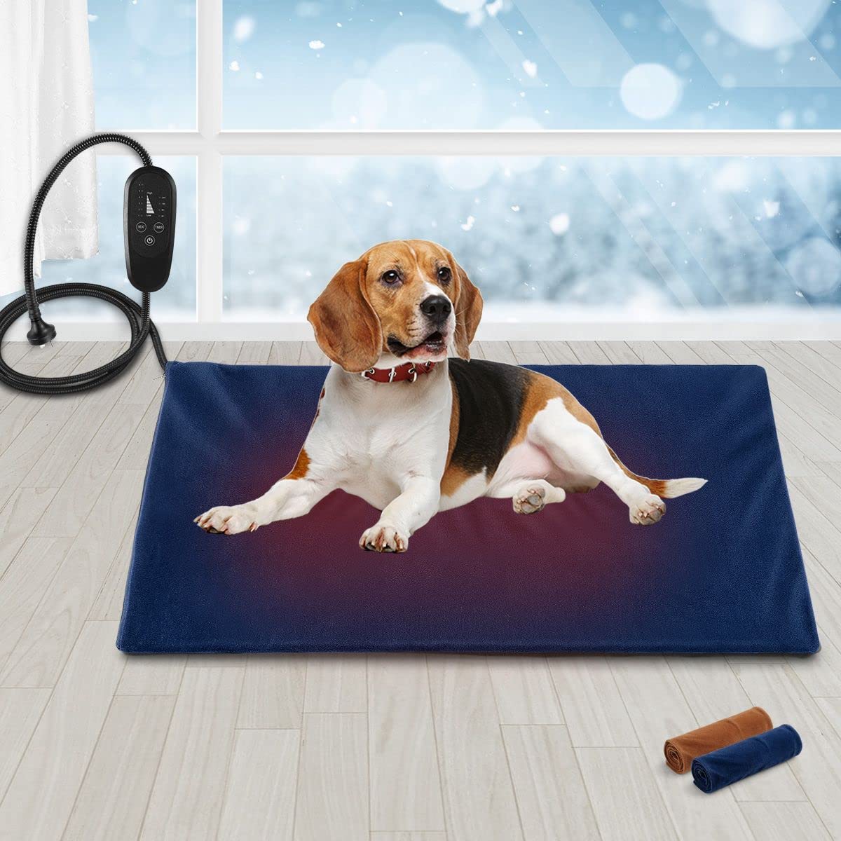 Pet Scene Pet Heating Mat for Dogs Cats, Extra Large Size 90x60CM,Dog Heated Pad Cat Dog Bed w/Waterproof PVC Cover & Thermal Protection,Dog Heated Mat - Model-9060A
