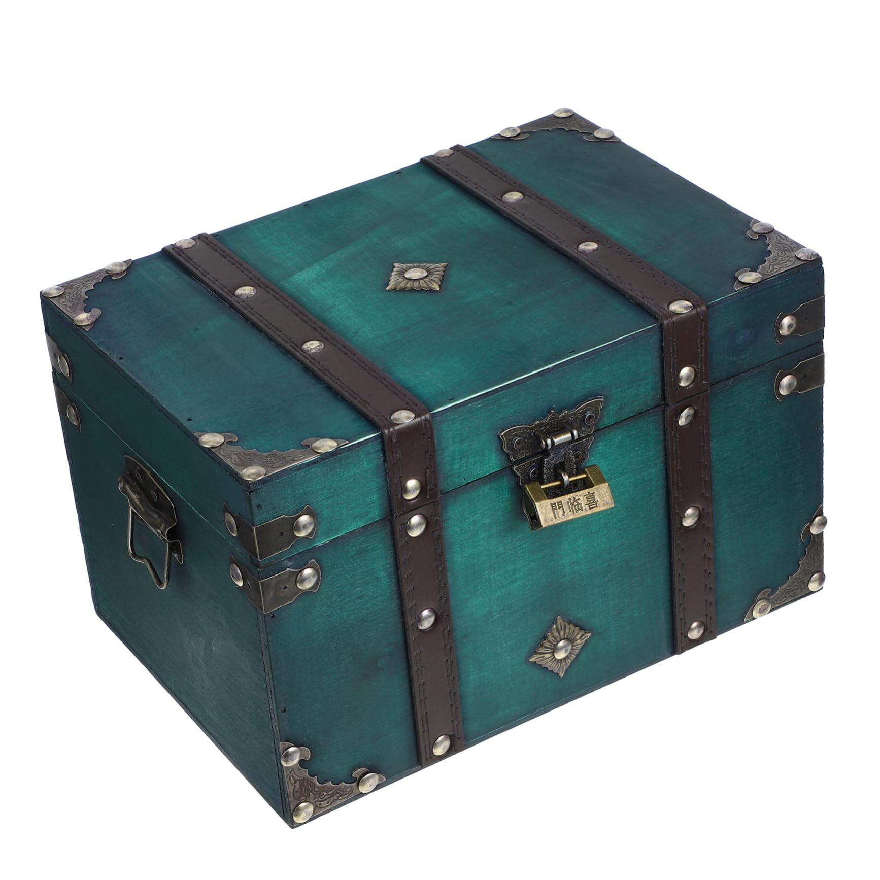 Boîte de Rangement Décorative Bois Vintage Coffre à Bijoux avec Serrure de Sécurité Intégrée