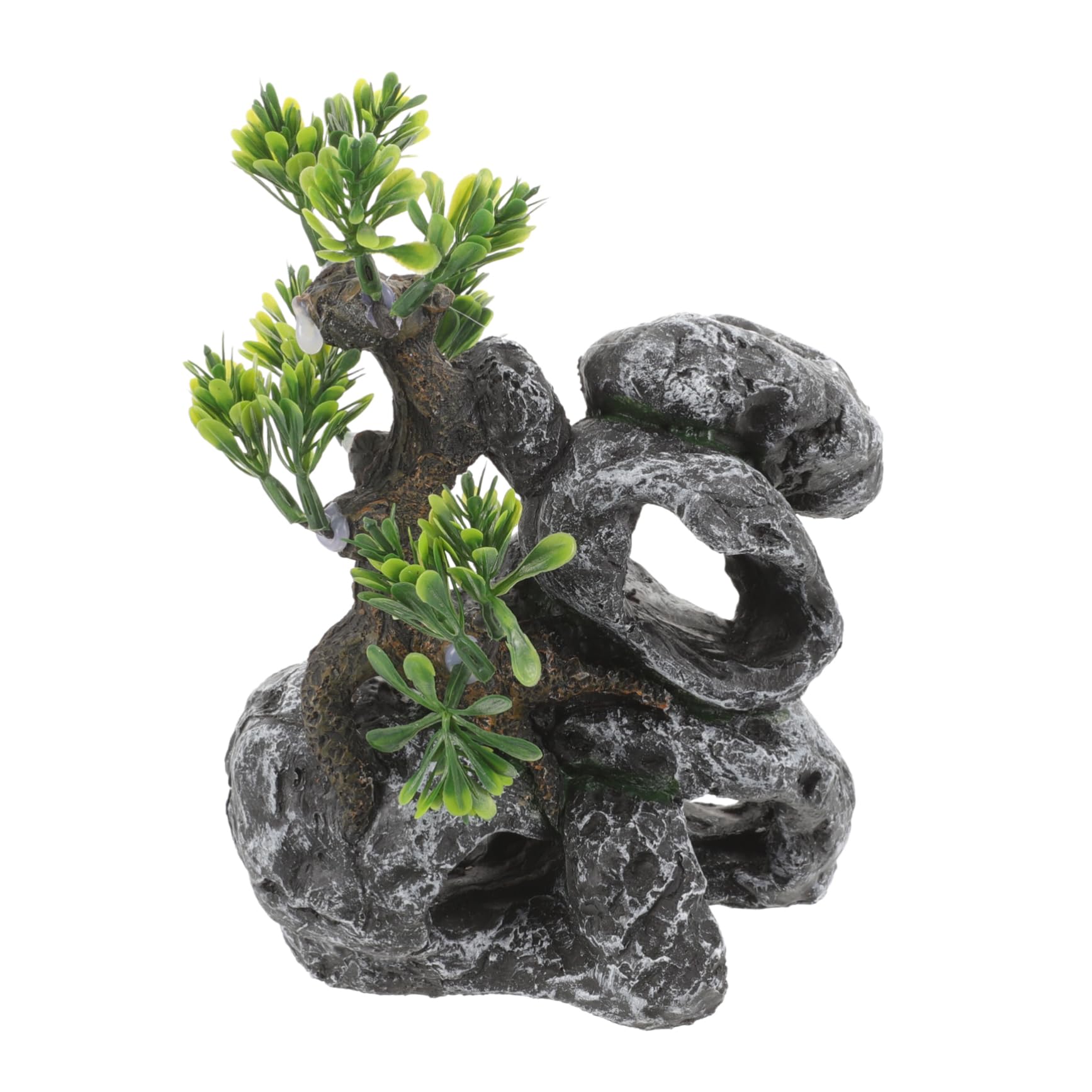 YARNOW 3 Pièces Cachette Aquatique Aquarium Faux Poisson Grenouille décor Chauffage réservoir Filet mangeoire Plantes air océan Usine étang Artificiel Vide Flottant Automatique résine