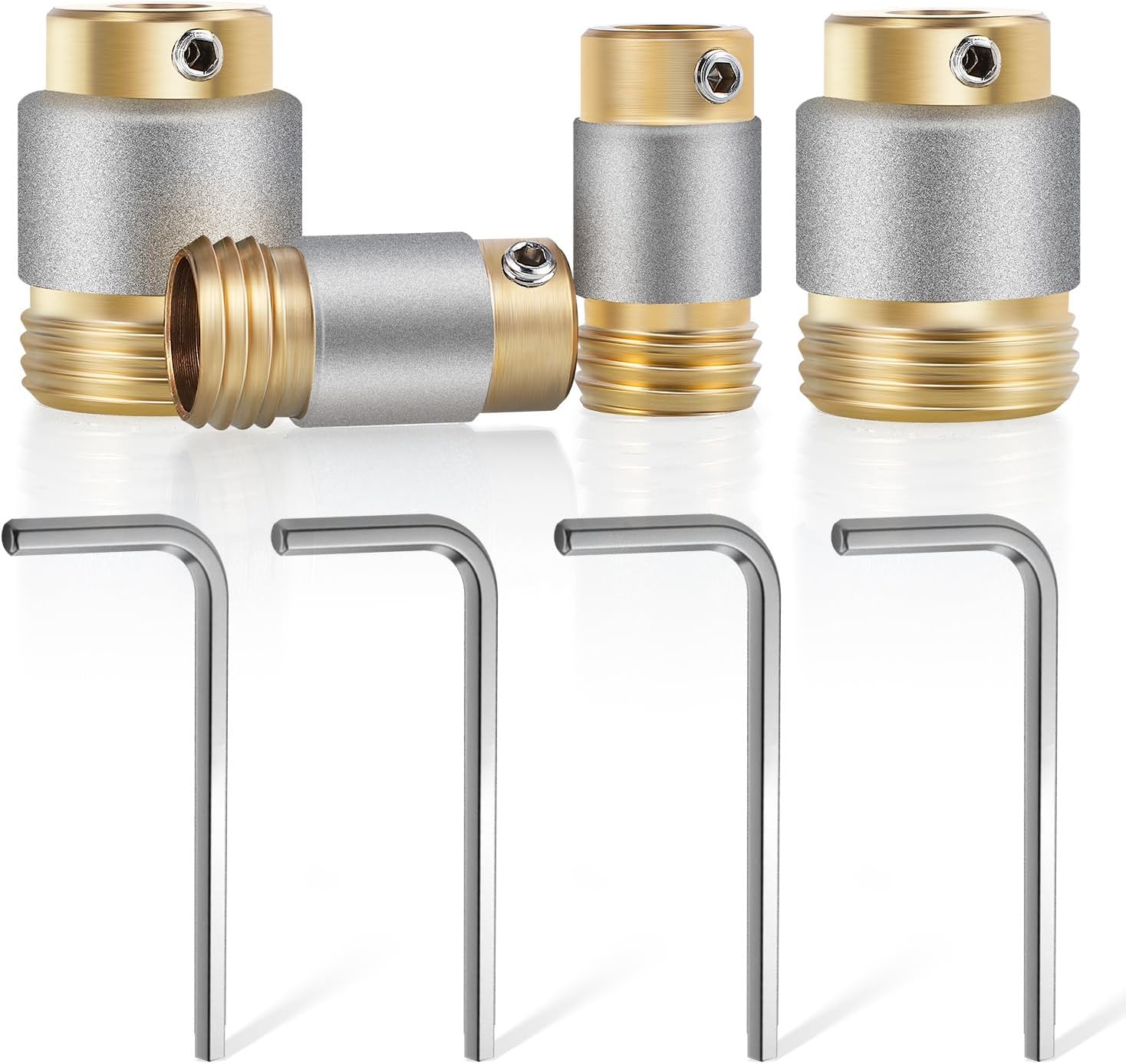 Mxmoonant Grinding Bits for Stained Glass Grinder, 5/8inch x2pc & 1inch x2pc with Threaded for Automatic Water Supply 4 Pack