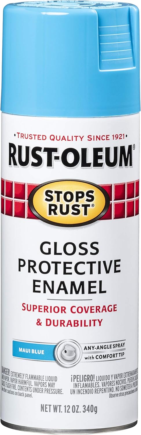 Rust-Oleum 269292 Stops Rust Spray Paint, 12-Ounce, Gloss Maui Blue - Spray Paints - 