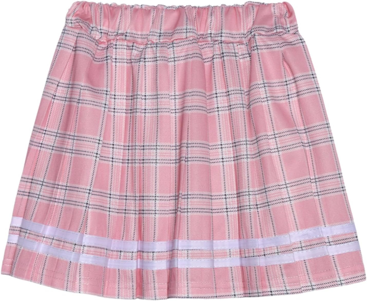 FEESHOW Kids Girls School Uniform Set Sailor Collar Short Sleeve Top Shirt with Plaid Pleated Skirt Cosplay Fancy Dress