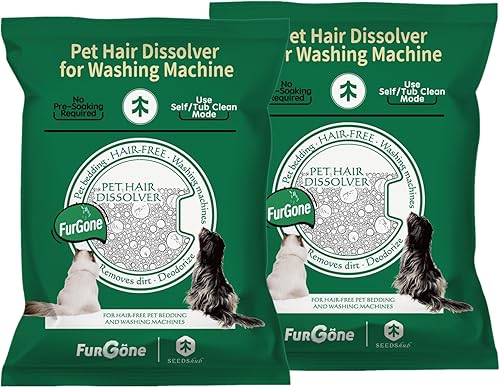 FURGONE by Seedshub Disolver de pelo de mascotas para lavadora, 96.7% de disolución de cabello, pelo de perro y gato | Quitamanchas para lavandería,