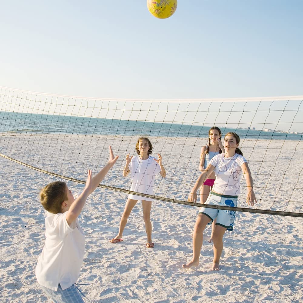 Filet De Volley Et Badminton CJBIN – 9,5 X 1 M, Portable, Avec Câble Acier, Sac De Transport, Pour Piscine Ou Jardin