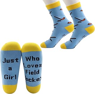 Girls Field Hockey Gift Novelty Socks Just a Girl Who Loves Field Hockey Gift for Players Lovers Hockey Socks for Girls