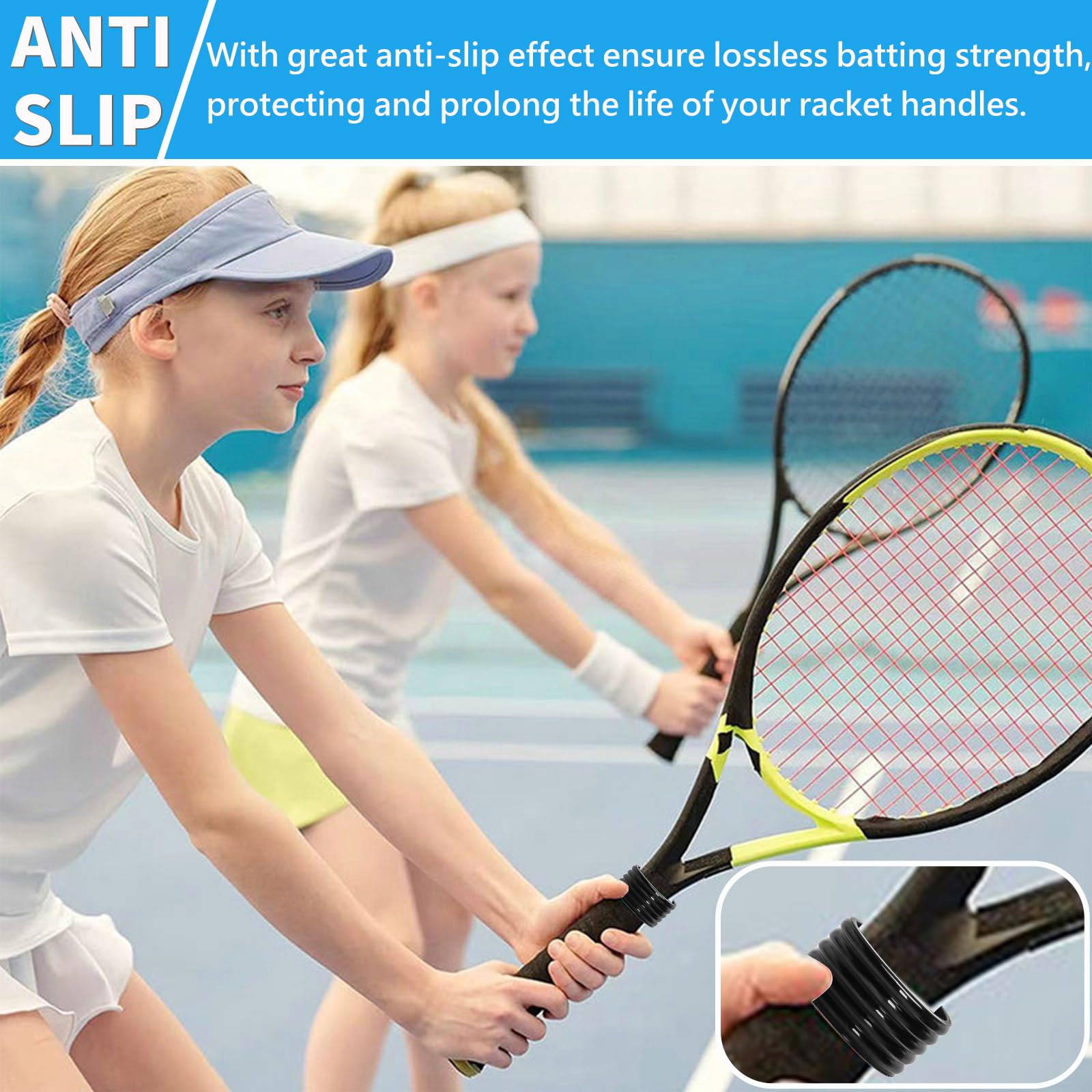 8 Stück Silikon-Griffringe Für Tennisschläger – Rutschfestes Griffband, Fixringe Für Badminton, Paddle Tennis, Pickleball & Squash (4 Farben) 8 Stück Silikon-Griffringe Für Tennisschläger – Rutschfestes Griffband, Fixringe Für Badminton, Paddle Tennis, Pickleball & Squash (4 Farben)