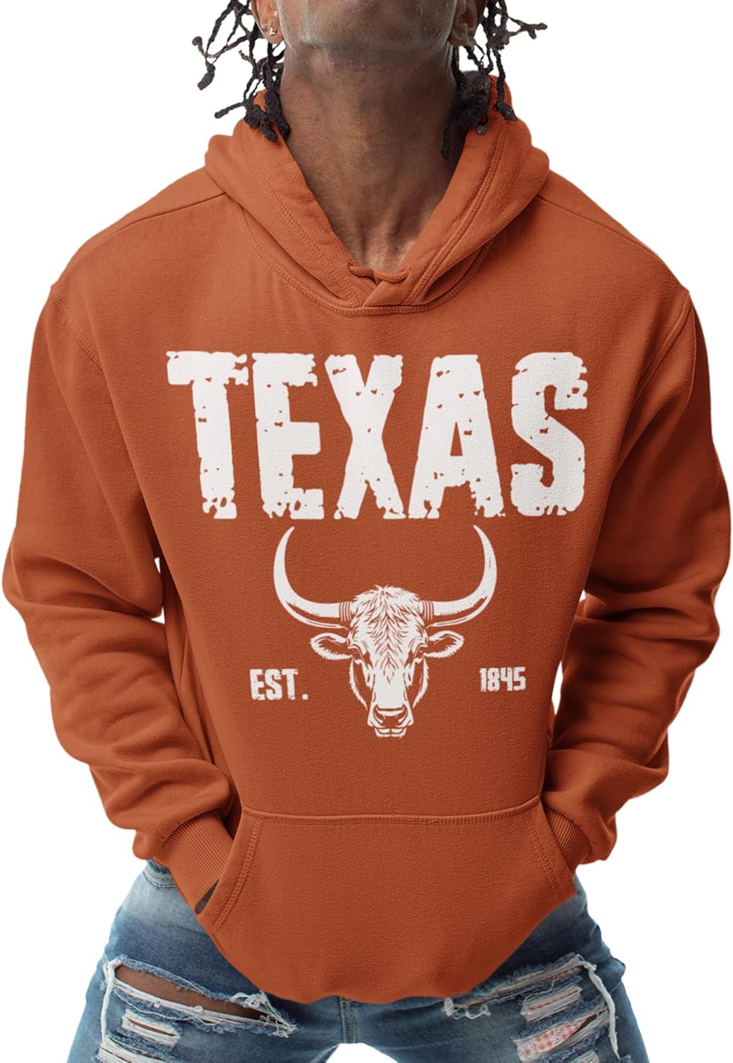 Printbox Originals Texas Longhorn 1845 Hoodie, Austin Football Hooded Sweater for Men Women Unisex - Image 2